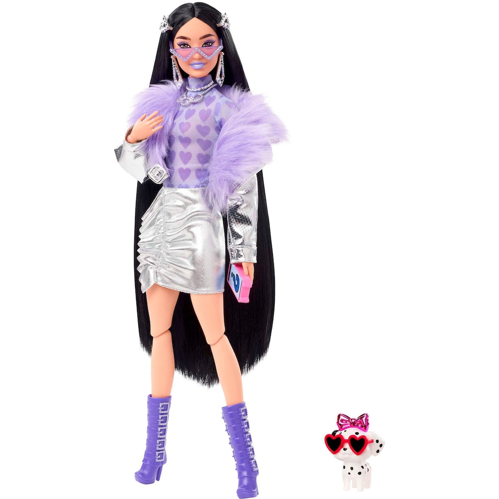 Barbie Anziehpuppe »Extra mit lila Flausch-Kragen & Stiefel«