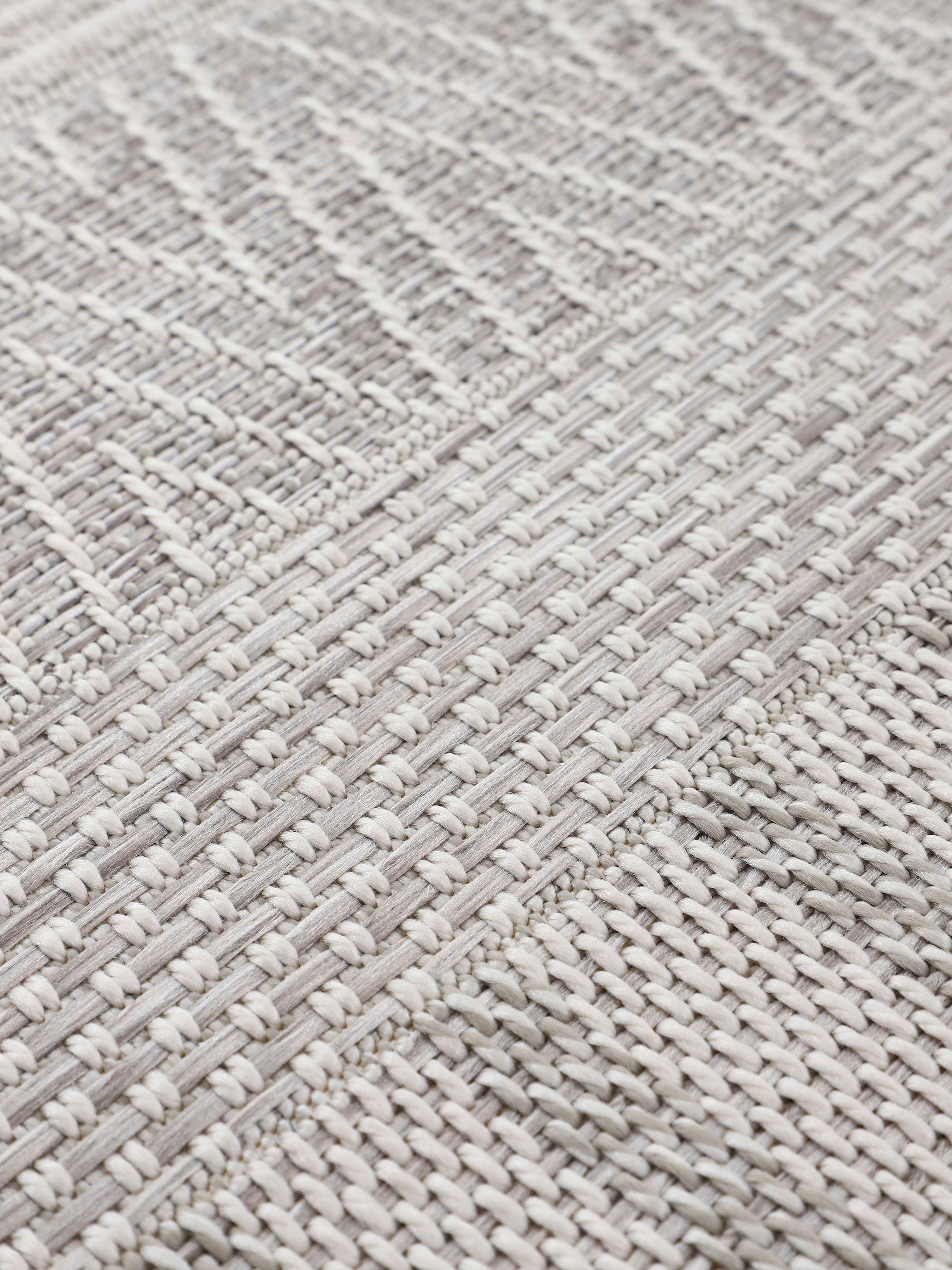 carpetfine Teppich »Boho 100«, rund, 4 mm Höhe, robustes Flachgewebe, Sisal Optik, UV-beständig, Außenbereich