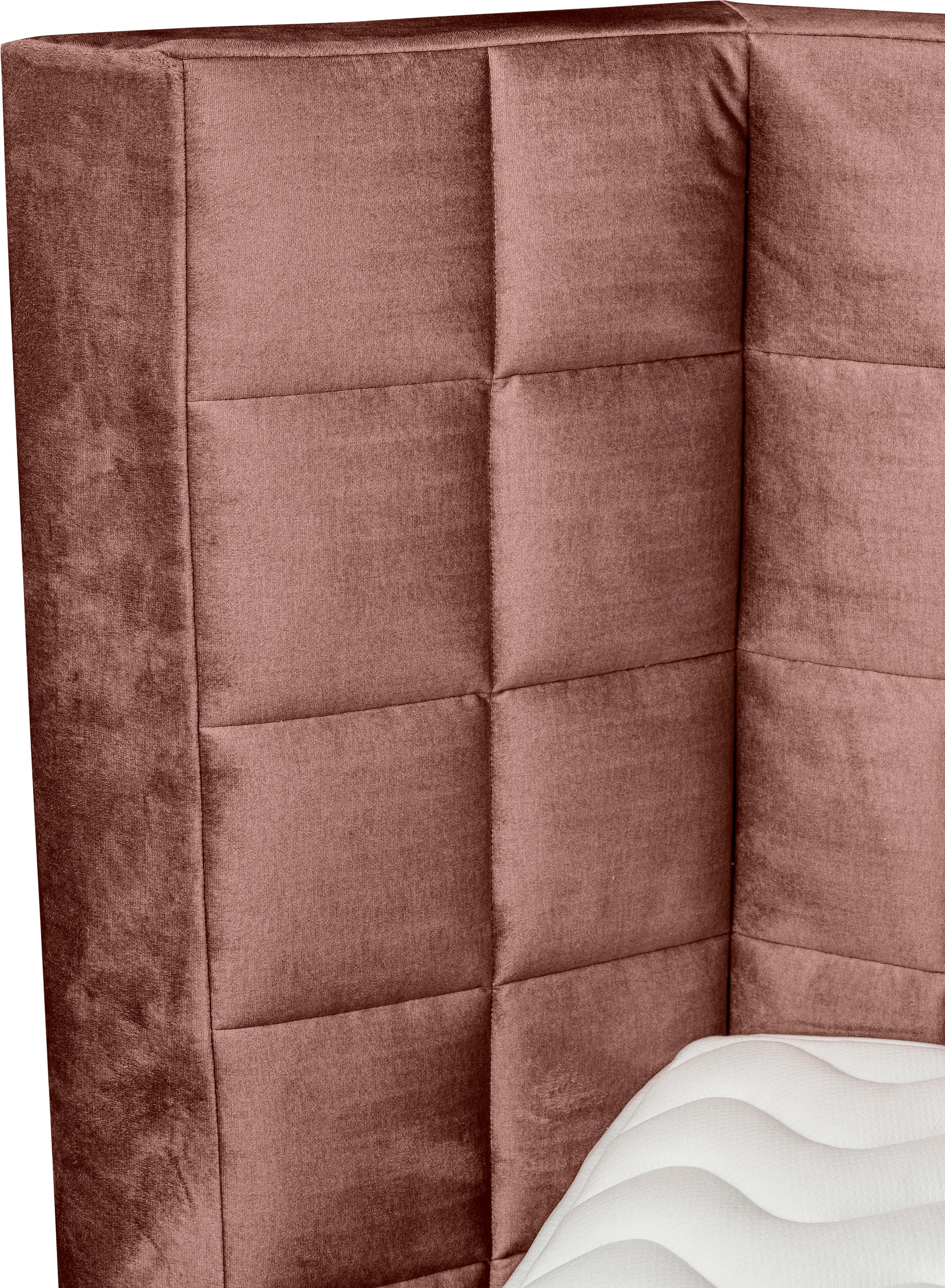 Places of Style Boxspringbett »Piazza«, mit Steppung und Kopfteil mit seitlichen Flügeln