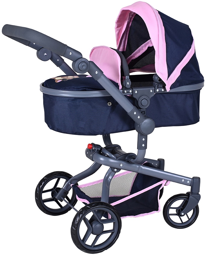 Kombi-Puppenwagen »Boonk - Navy Pink Bear«