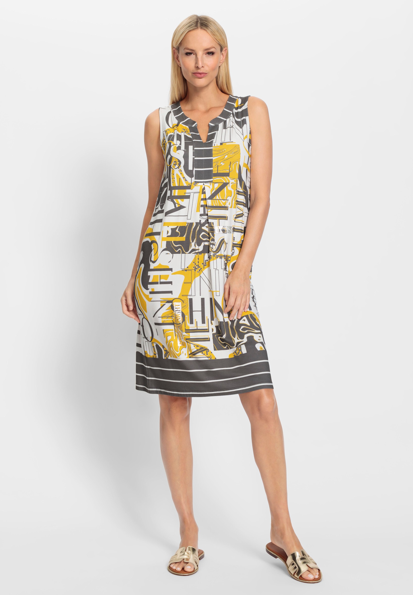 heine Trägerkleid »Jersey-Kleid Jerseykleid mit Muster-Mix« Ohne Taschen