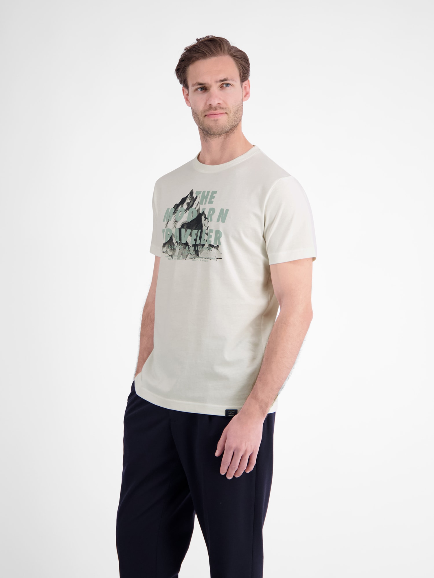 LERROS T-Shirt »T-Shirt aus Baumwolle mit lässigem Frontprint und O-Neck«