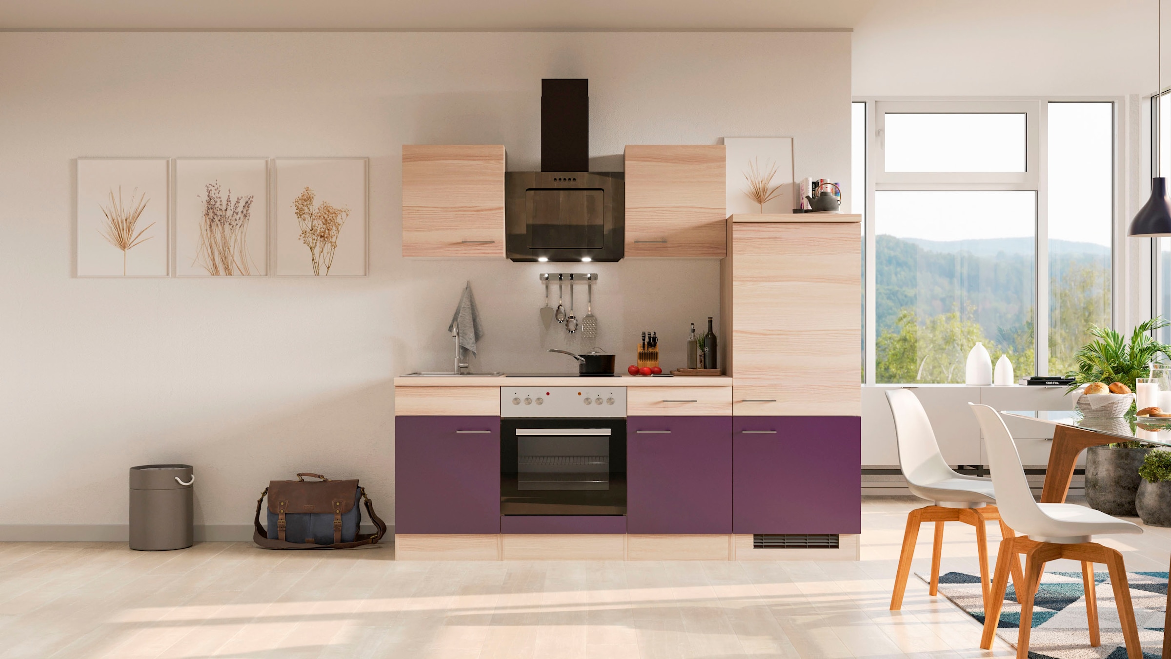 Flex-Well Küche 220 Breite vielen Farbvarianten mit in im Online E-Geräten, cm, Shop »Portland«, erhältlich OTTO
