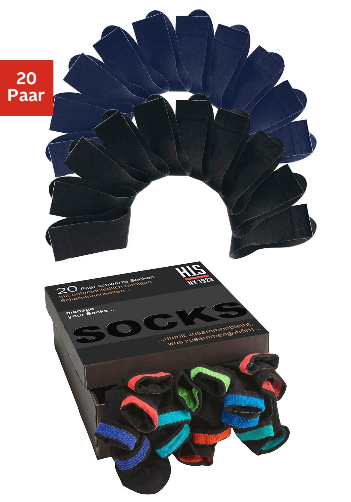 H.I.S Socken, (Set, 20 Paar), in praktischer Geschenkbox online shoppen bei  OTTO