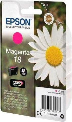 Epson Tintenpatrone »T1803, 18, C13T18034012«, original Druckerpatrone 18 magenta