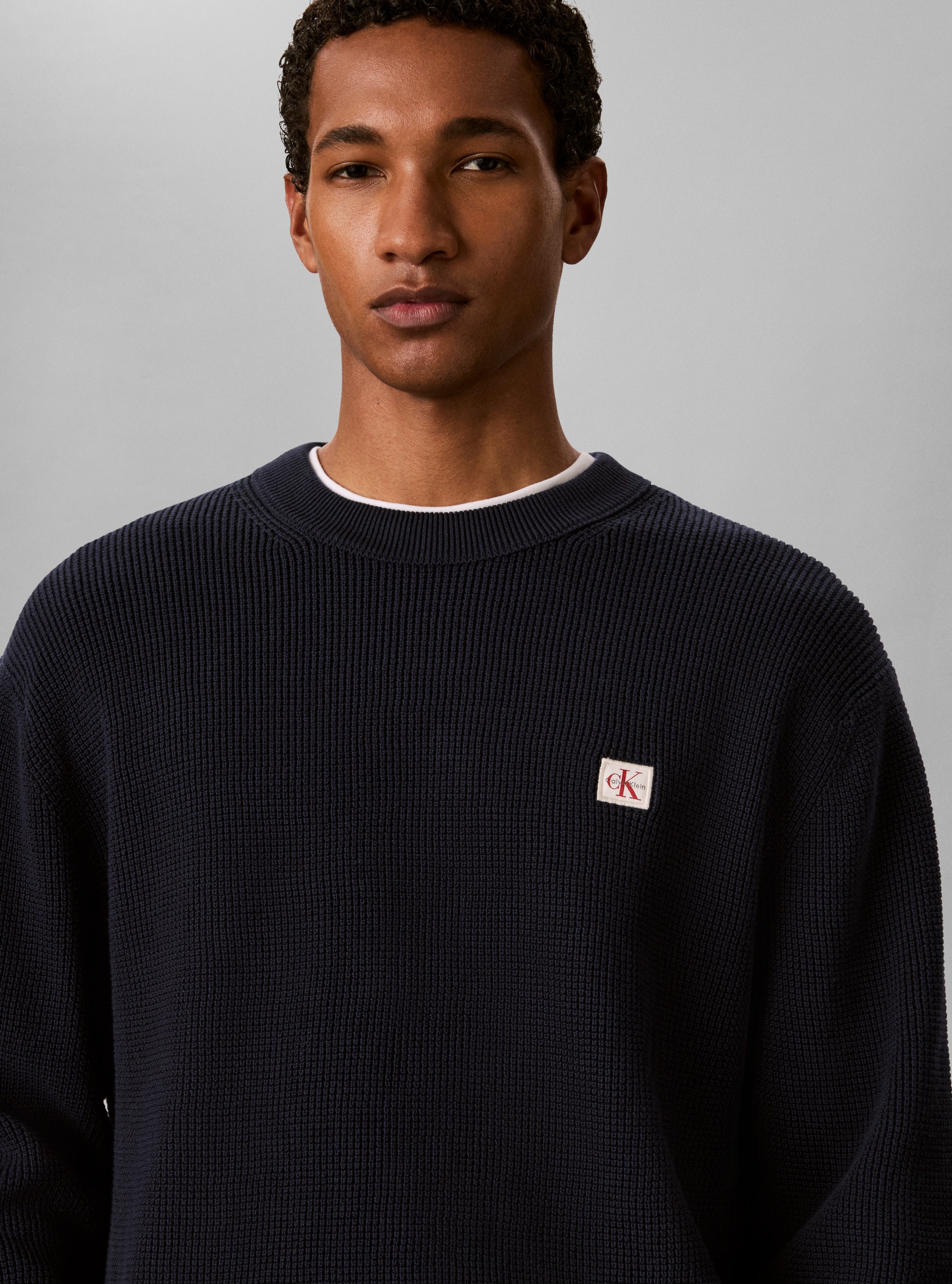 Calvin Klein Jeans Strickpullover Strukturstrick, Regular Fit