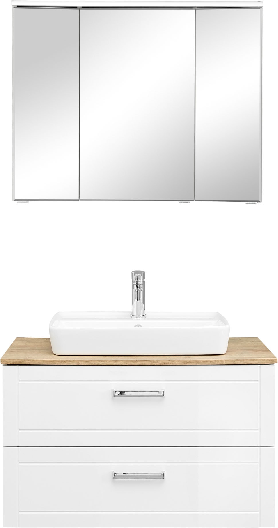 Saphir Badmöbel-Set »Serie 3007,Waschtisch mit Spiegelschrank« 4 Stk. tlg.