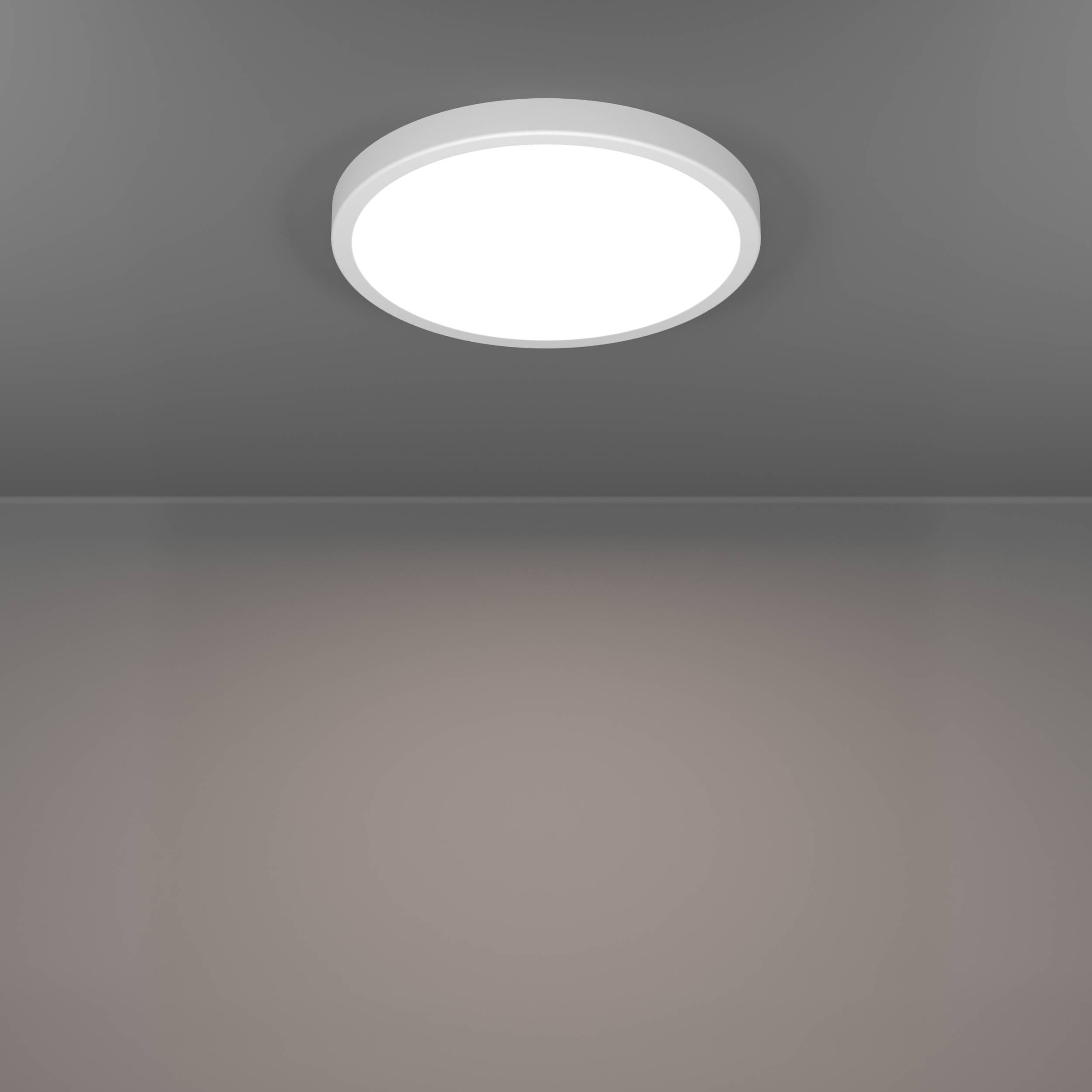 EGLO Aufbauleuchte »Fueva 6-Z Deckenlampe, ZigBee, App und Sprachsteuerung, Badlampe, IP44« LED-Modul 1 Stk. Kaltweiß | RGB Aufbauleuchte - H2,5 x Ø27,8 cm - weiß - 14,3W inkl.