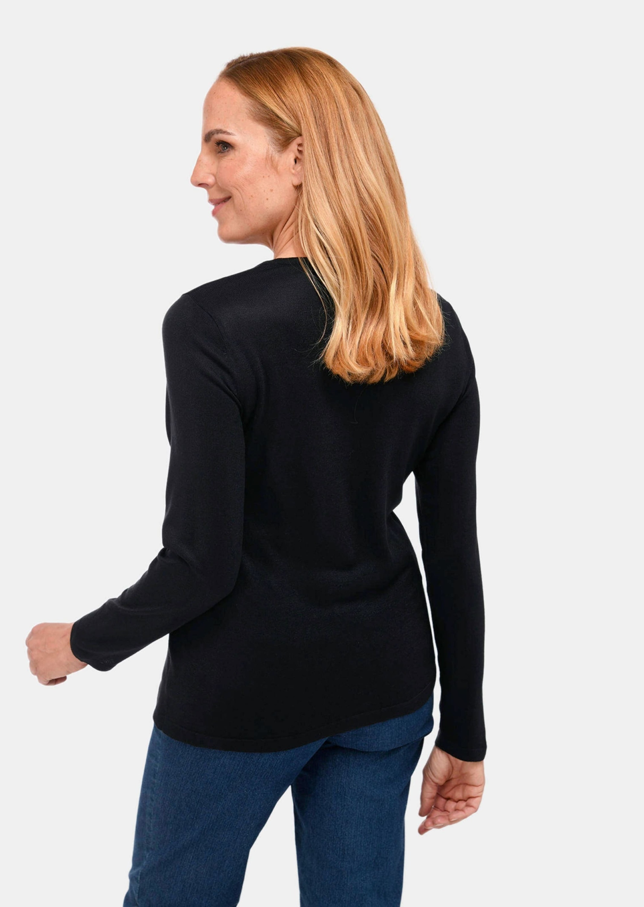 GOLDNER Strickpullover »Unkomplizierter Pullover mit V-Ausschnitt«
