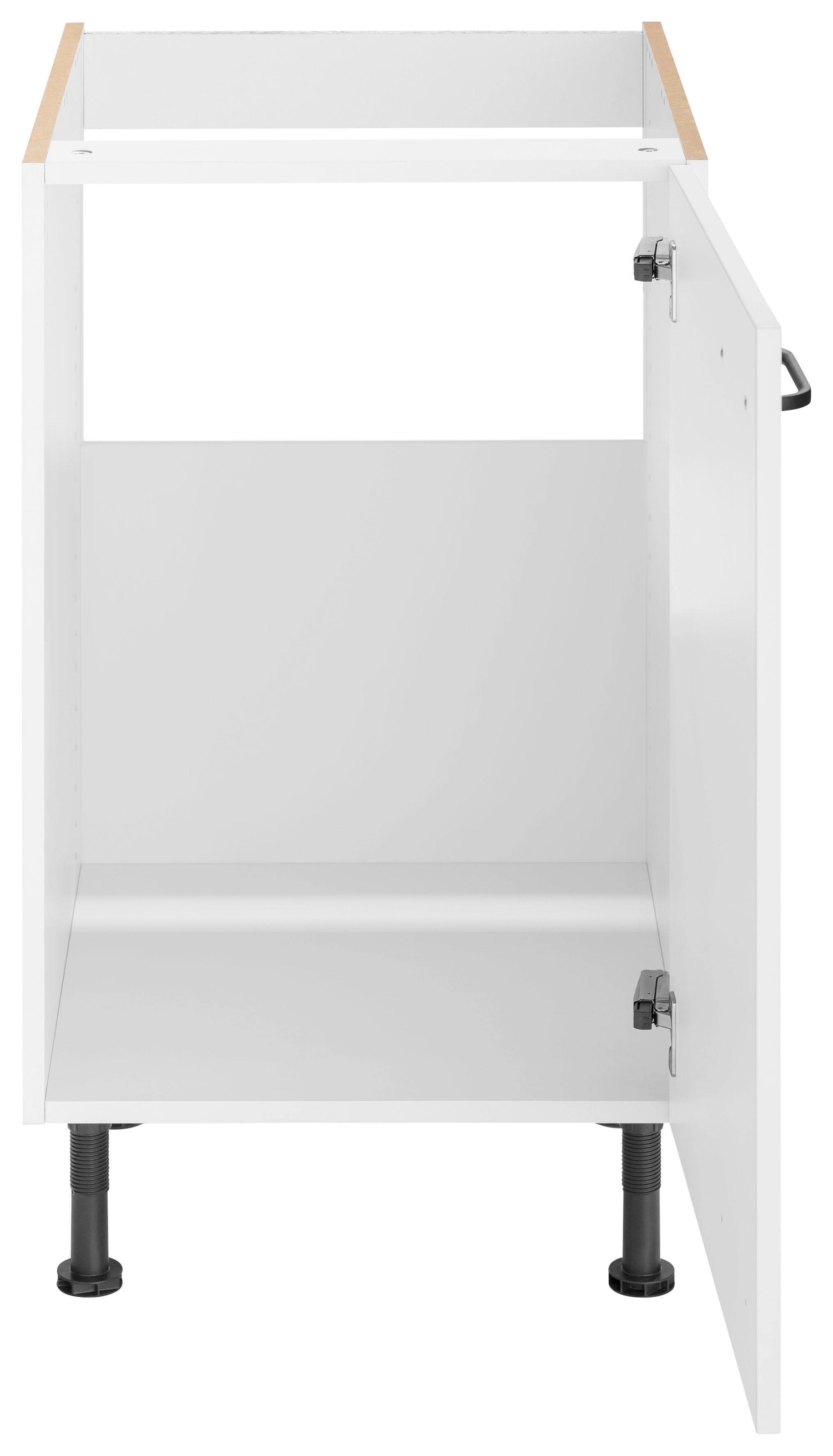 Füßen, OPTIFIT »Elga«, 50 online cm höhenverstellbaren Spülenschrank mit Breite Soft-Close-Funktion, kaufen