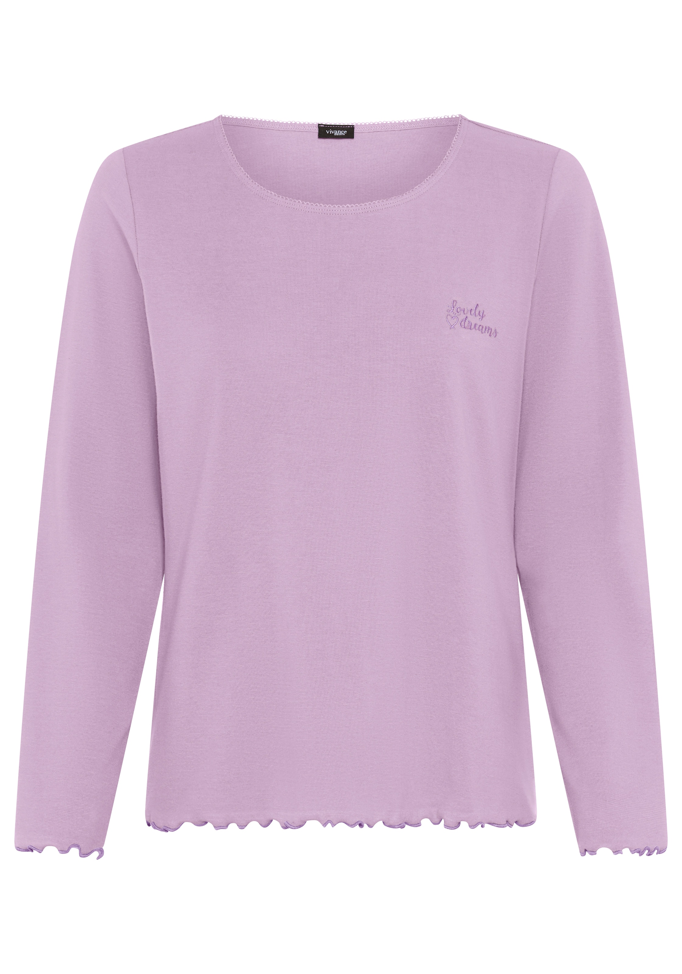 Vivance Dreams Pyjamaoberteil 1-teilig, 1 mit Babylock-Kanten
