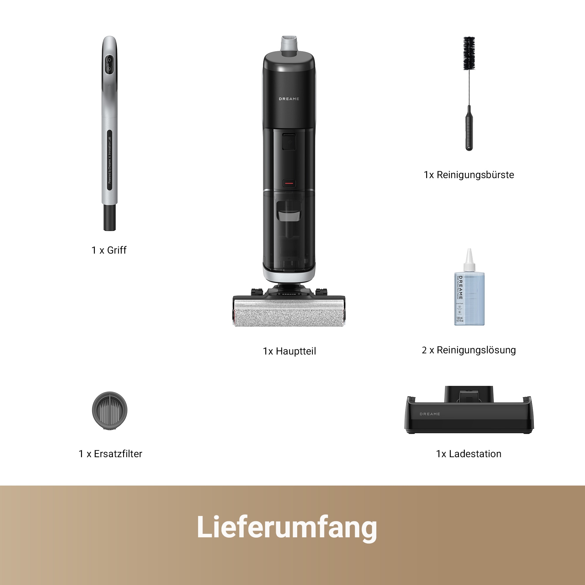 Dreame Nass-Trocken-Sauger »Dreame H14pro mit 18.000 Pa Saugkraft« Flexible und gründliche 180° Reinigung , schnelle Trocknung der Bürste