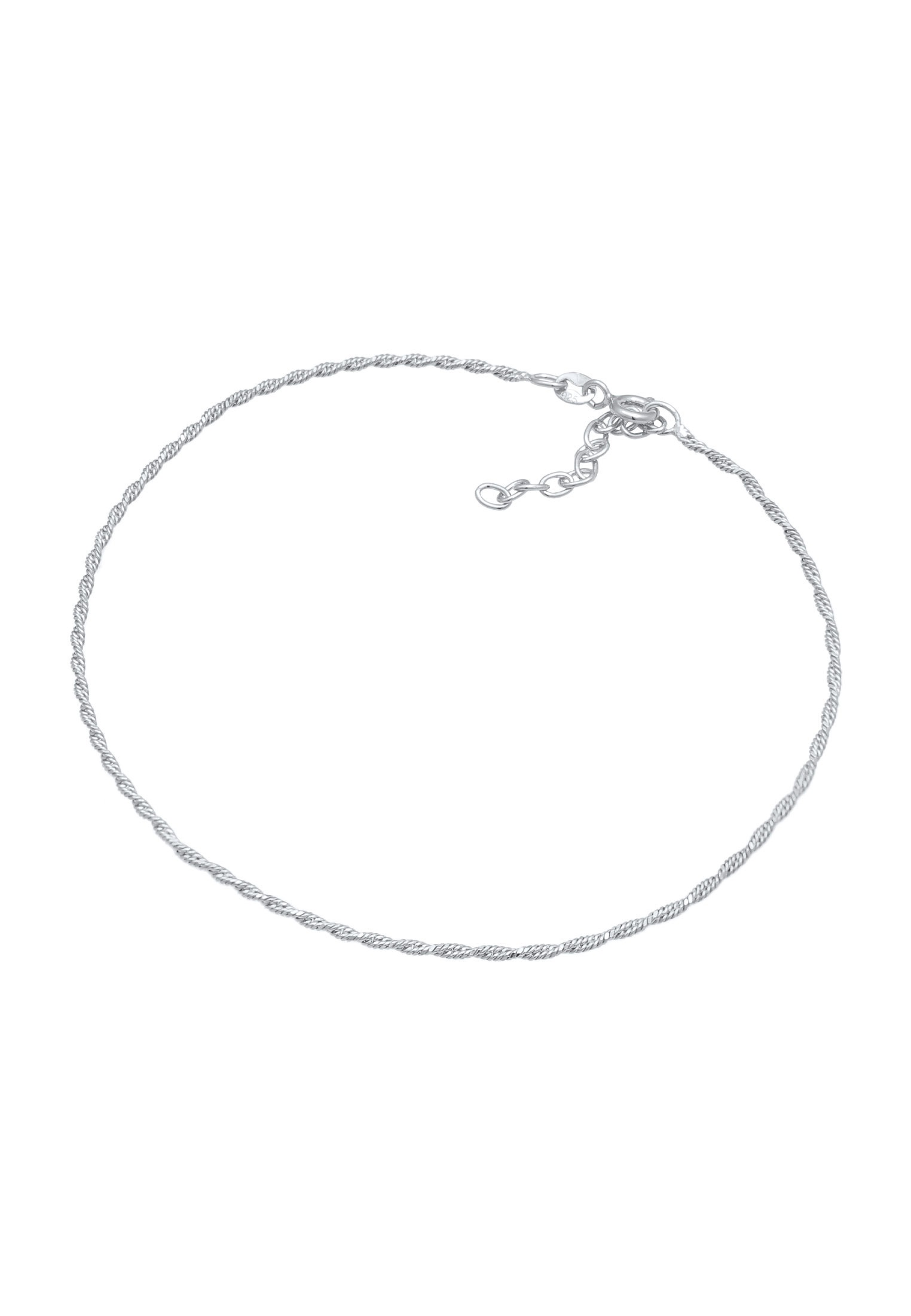 Elli Fußkette »Fußschmuck Kordelkette Gedreht Basic Zeitlos 925 Silber«