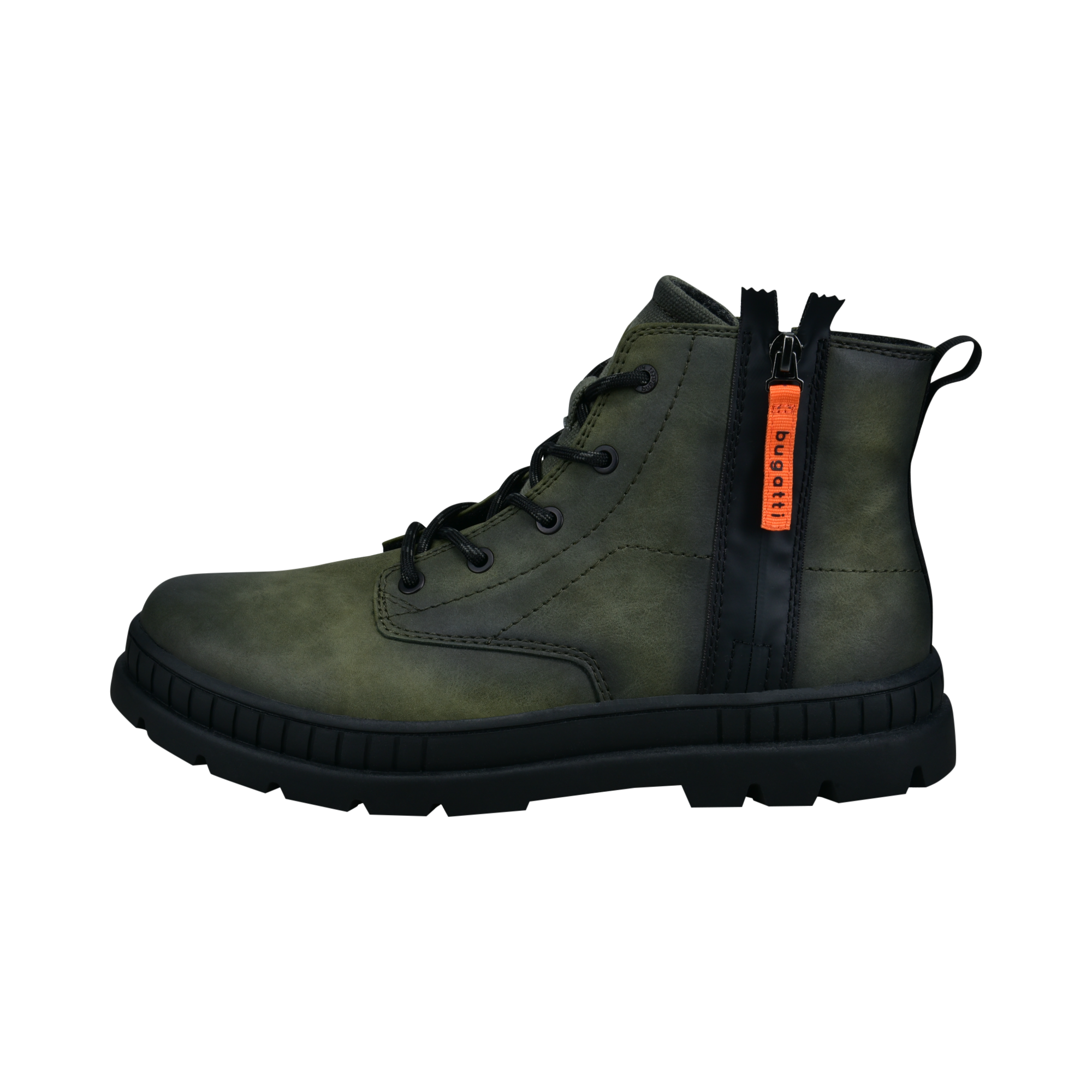 bugatti Schnürboots  Schnürstiefelette, Outdoorboots mit Reißverschluss und Anziehlasche