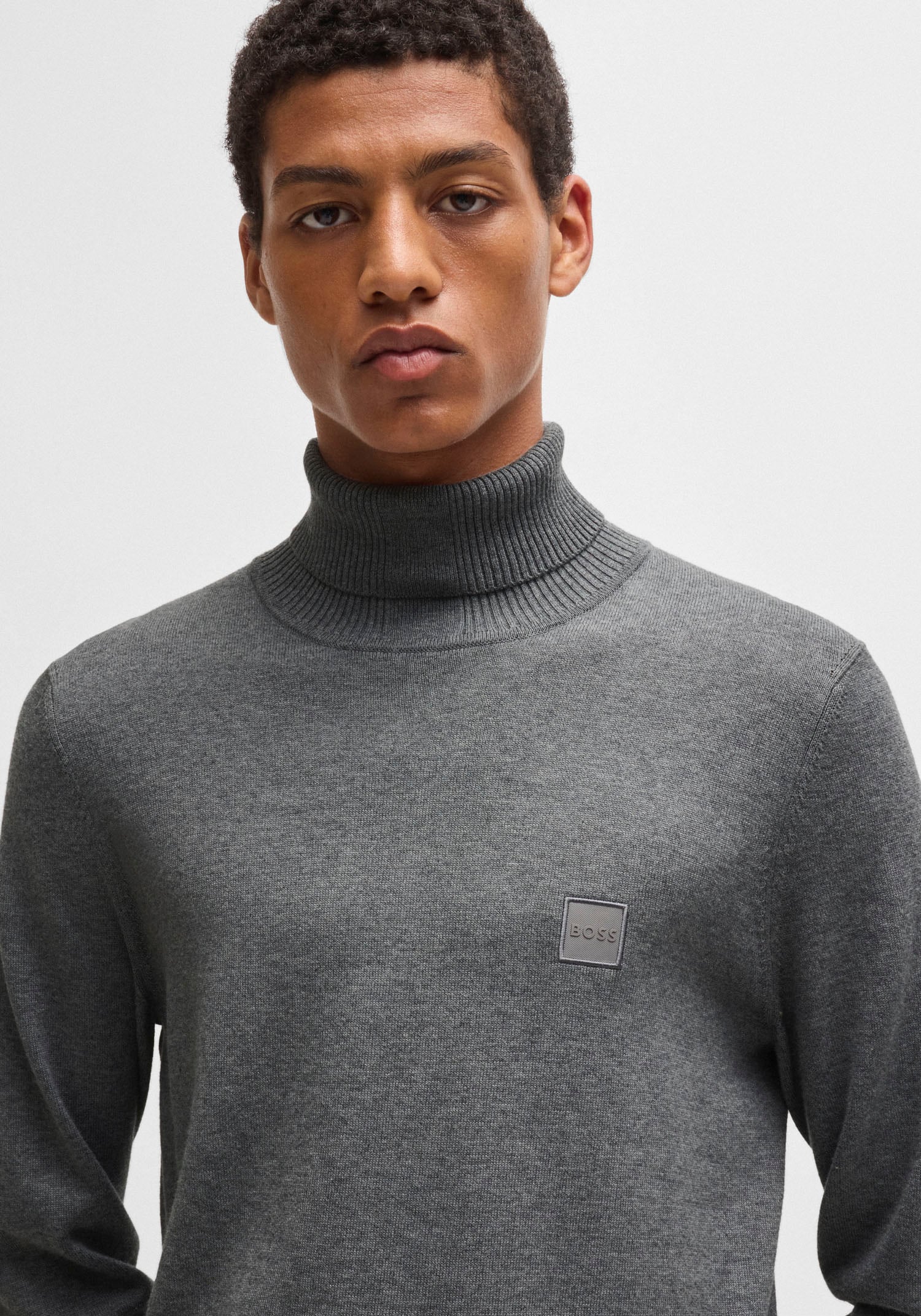 BOSS ORANGE Strickpullover »Akiro«, mit kleinem Stehkragen