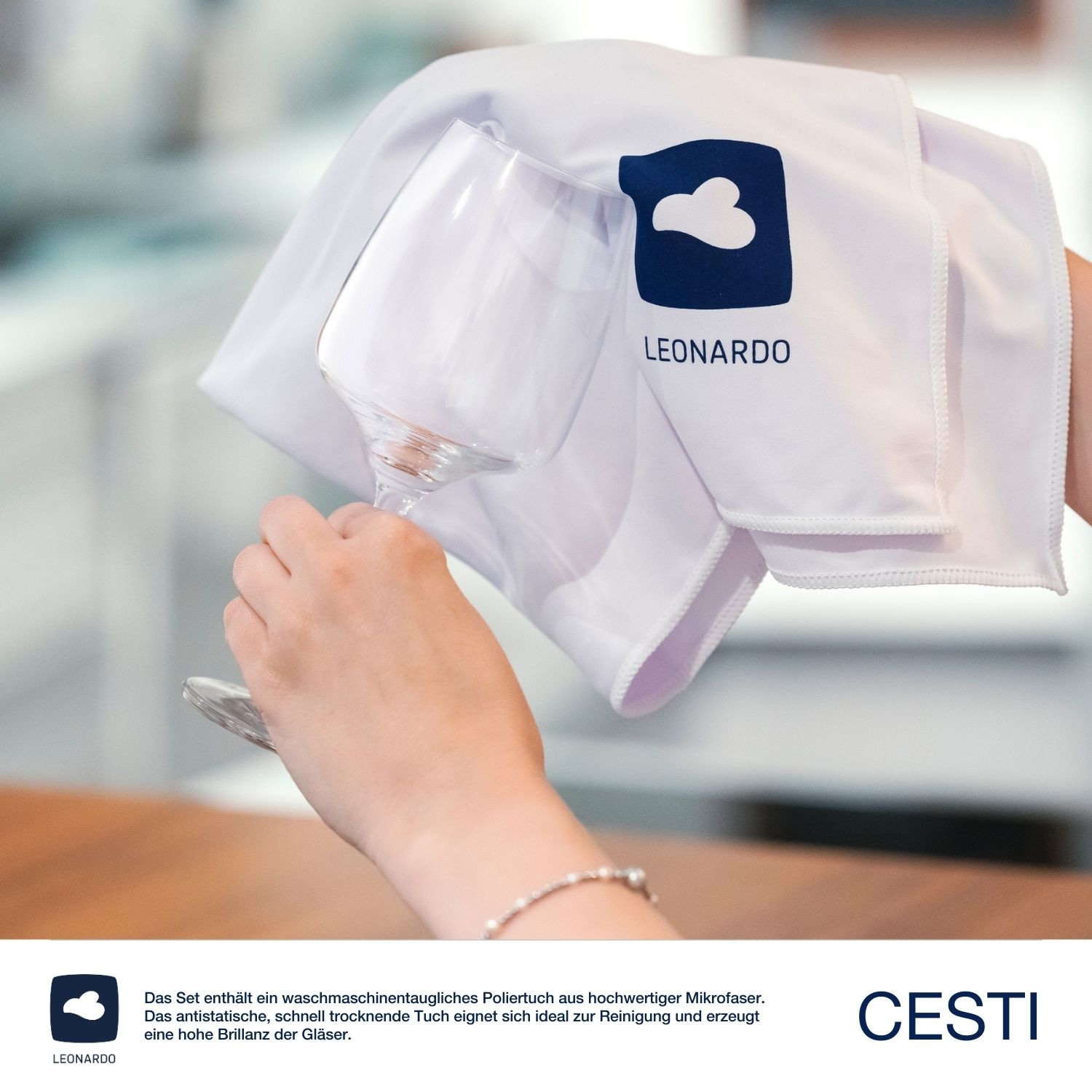 LEONARDO Weißweinglas »6 Weingläser CESTI + Poliertuch« 6 Weißwein-Gläser mit Poliertuch