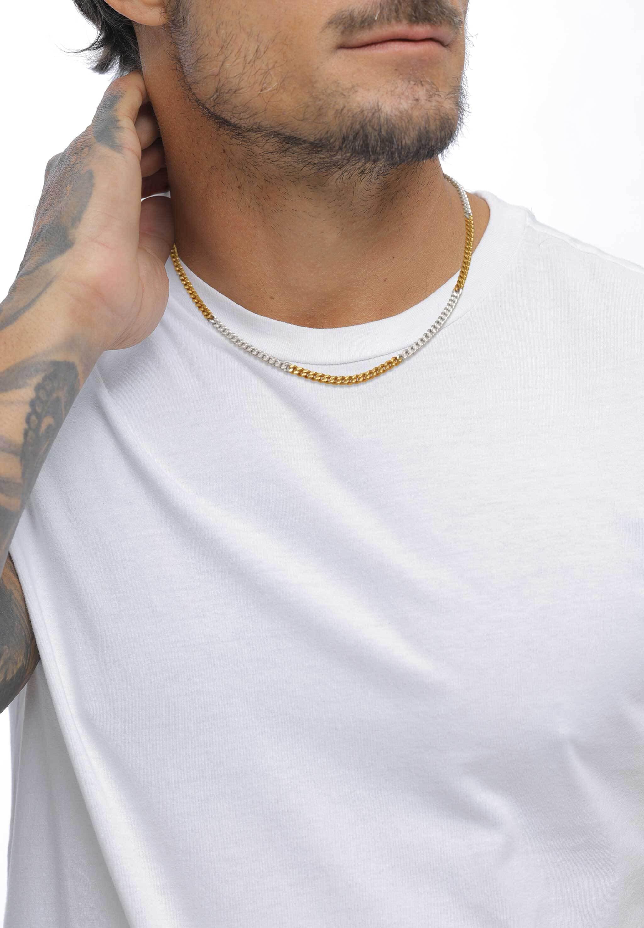 Kuzzoi Silberkette »Halskette Panzerkette Bicolor 925 Sterling Silber«