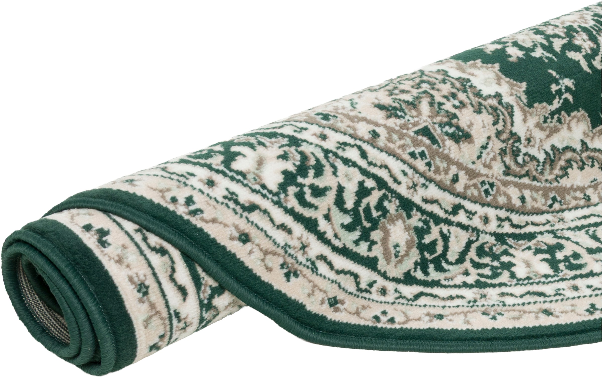 OTTO home Teppich »Oriental, Made in Belgium« oval 7 mm Höhe Orient-Optik, mit Bordüre, Kurzflor, pflegeleicht, elegant