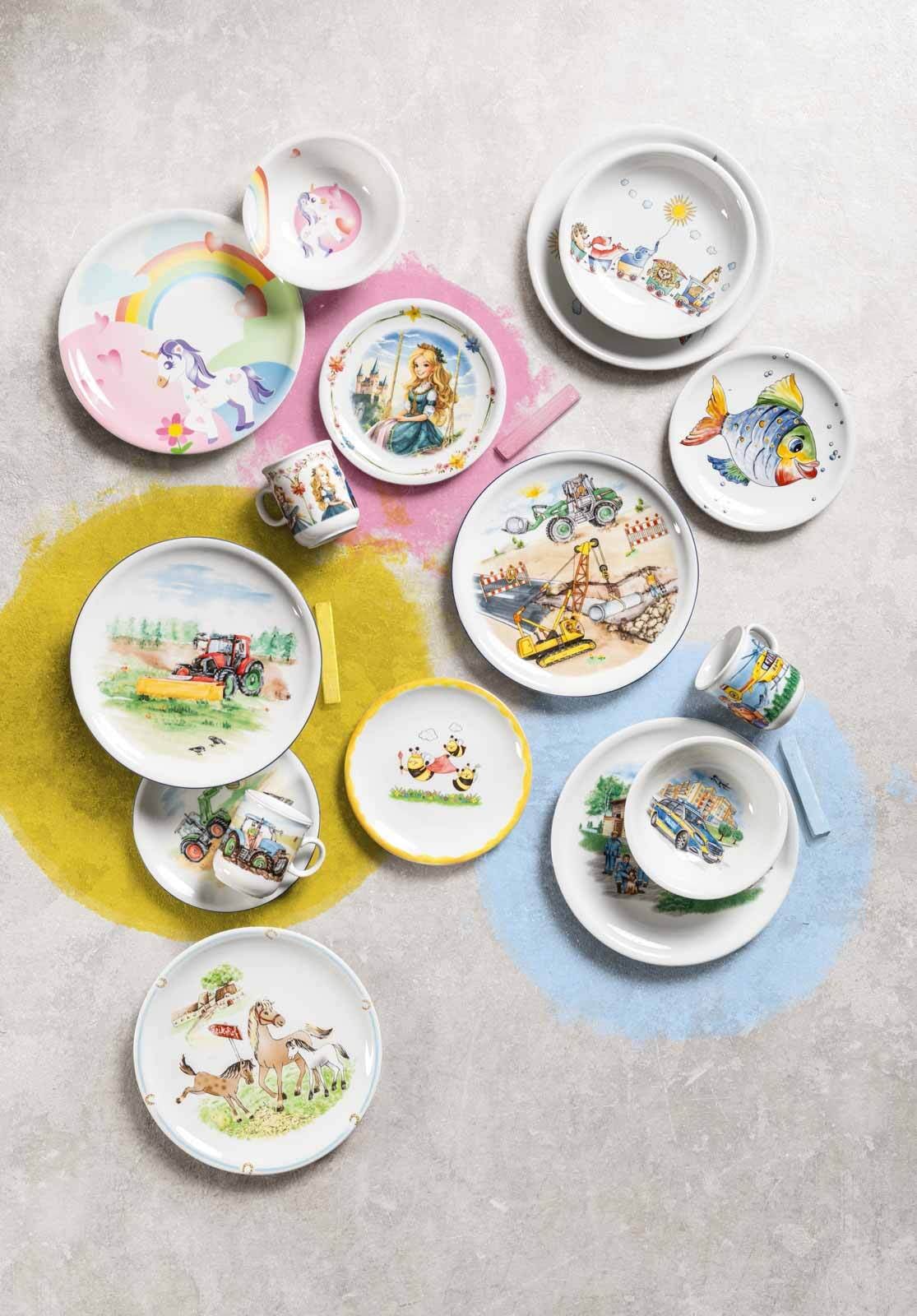 Seltmann Weiden Kindergeschirr-Set »Kindergeschirr Set Compact Auf der Baustelle 5er Set bunt« Spülmaschinengeeignet, Mikrowellengeeignet, Ofenfest, Salamandergeeignet, Kühlschrankgeeignet, Gefrierschrankgeeignet