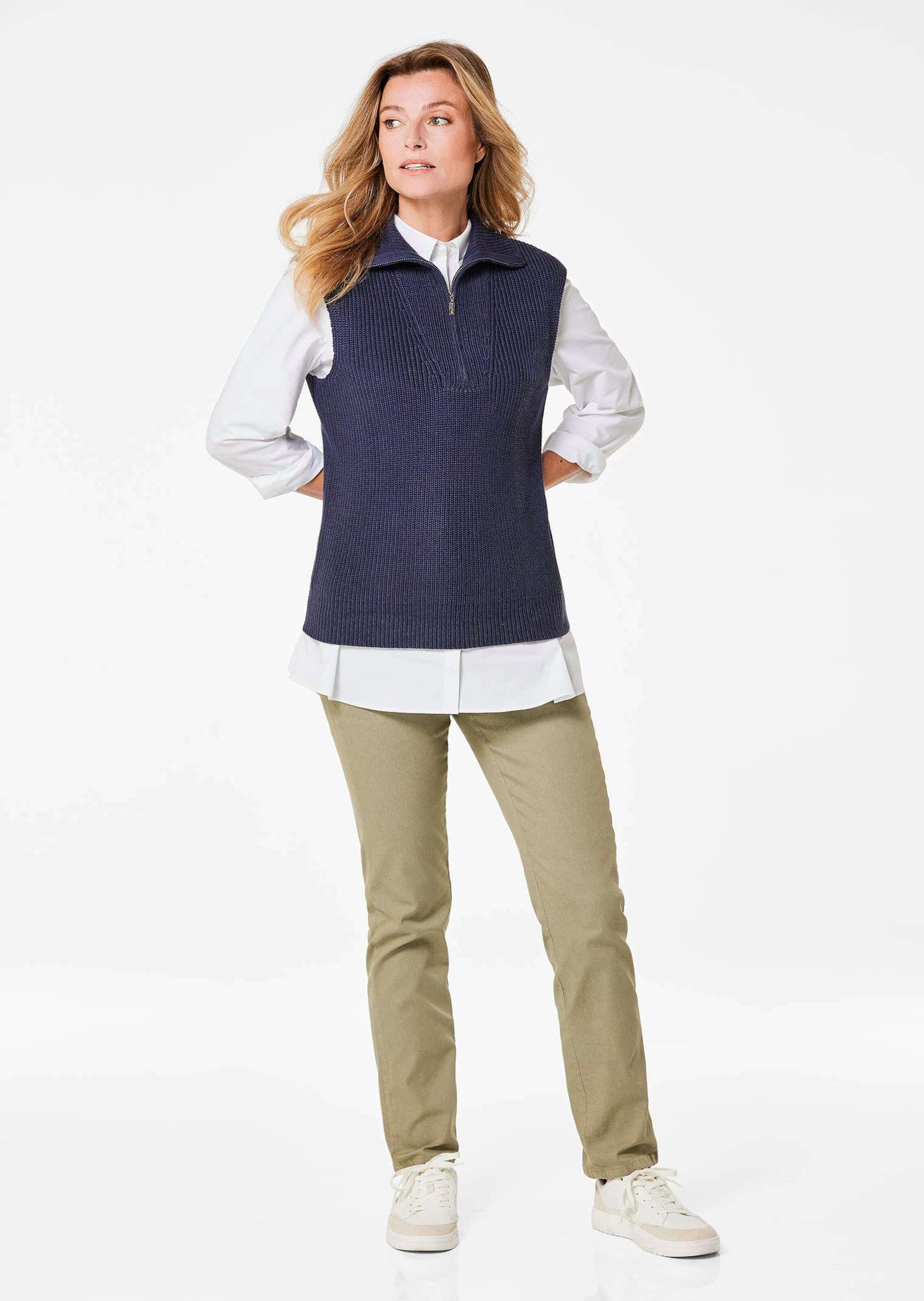 GOLDNER Pullunder »Kurzgröße Modischer Pullunder mit Troyerkragen«