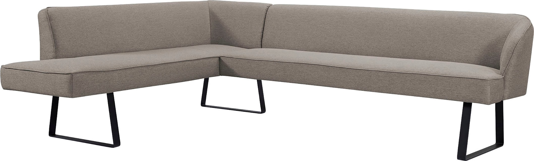 exxpo - sofa fashion Eckbank »Americano«, mit Keder und Metallfüßen, Bezug in verschiedenen Qualitäten