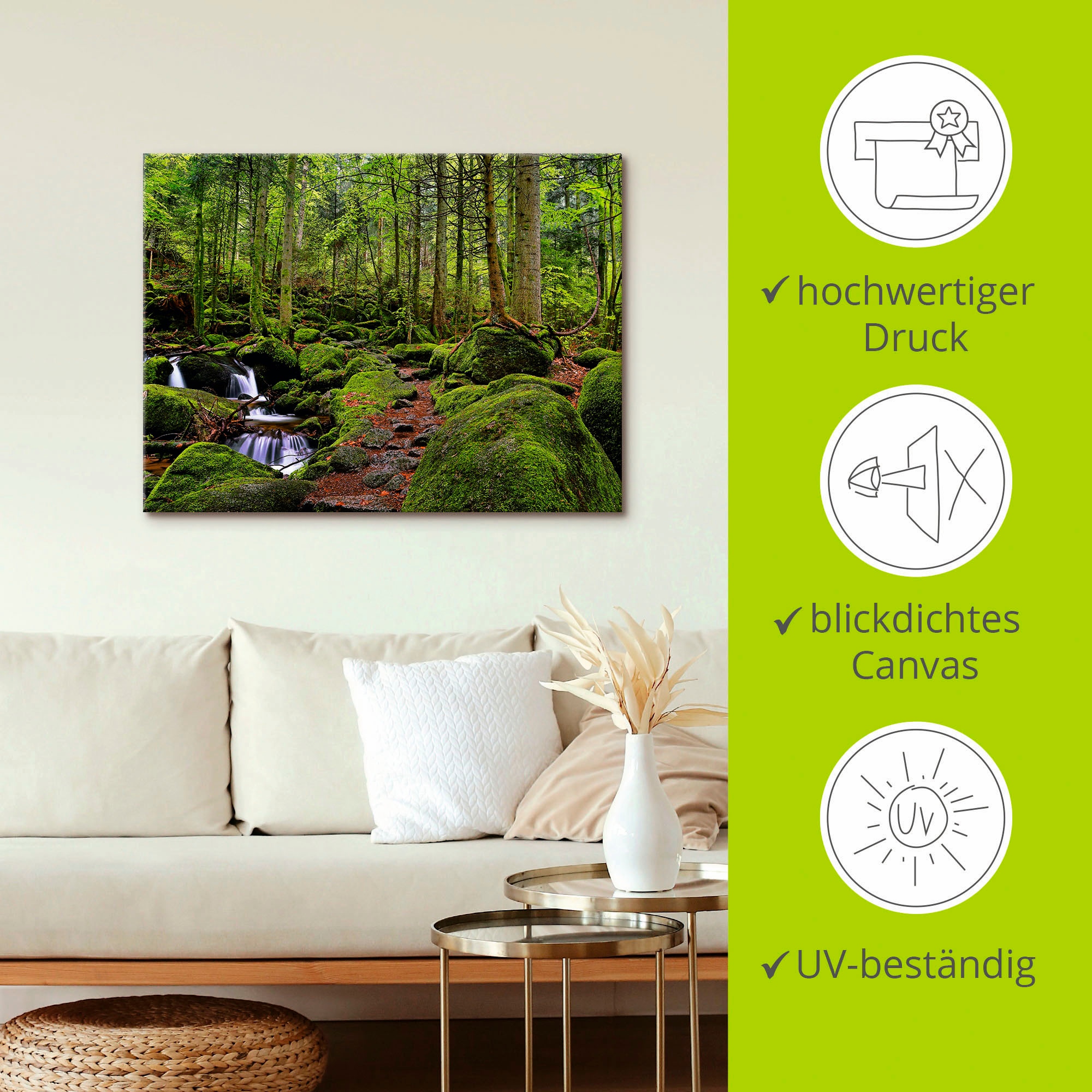 Artland Wandbild »Zauberwald«, Wald, (1 St.), als Leinwandbild, Poster in verschied. Größen