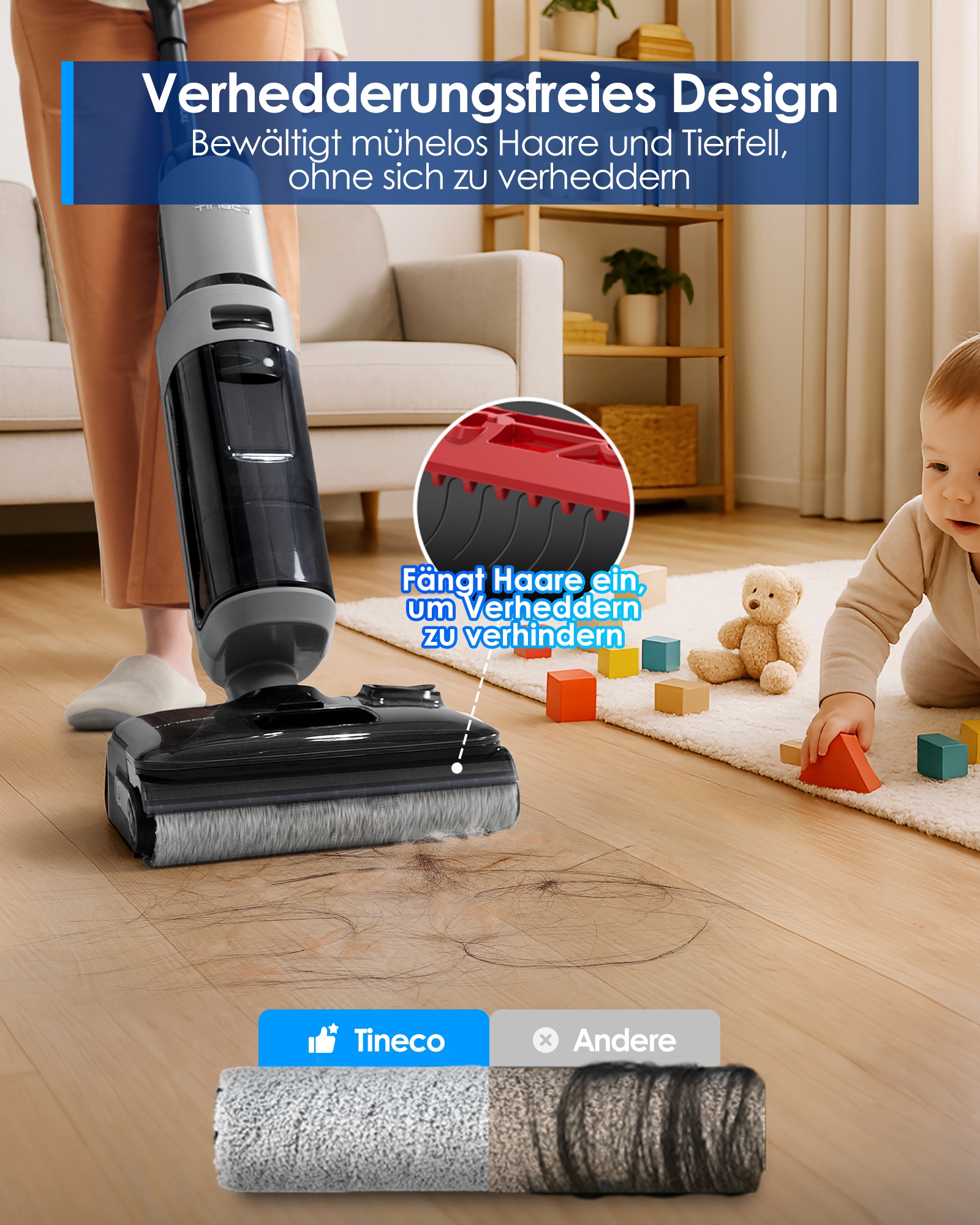 Tineco Nass-Trocken-Sauger »FLOOR ONE i5 Stretch Plus mit Selbstreinigung und 180° Grad Neigung« 20kpa Saugleistung