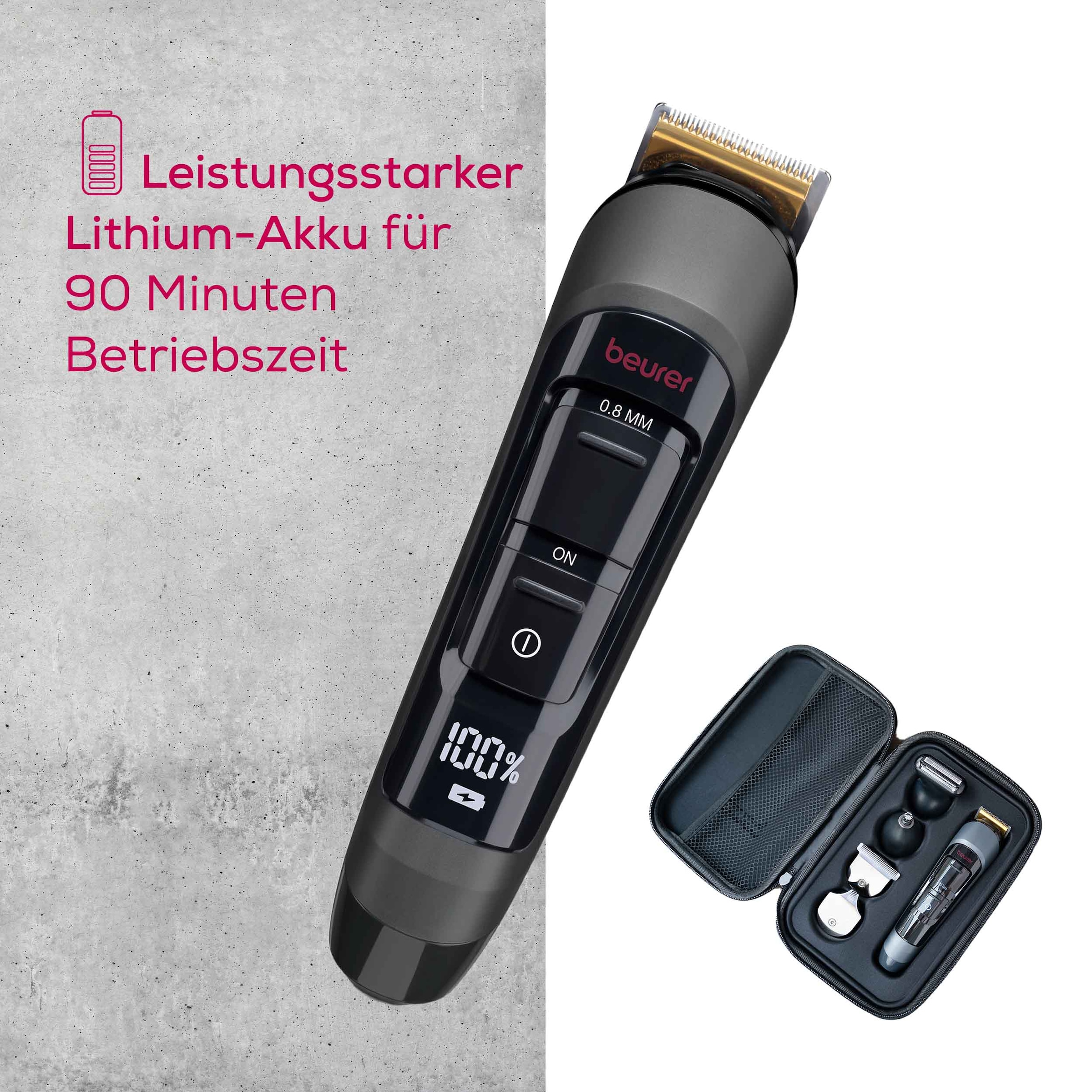 BEURER Multifunktionstrimmer »MN9X Limited Editon 2025, zur Haarentfernung am ganzen Körper« 5 Aufsätze