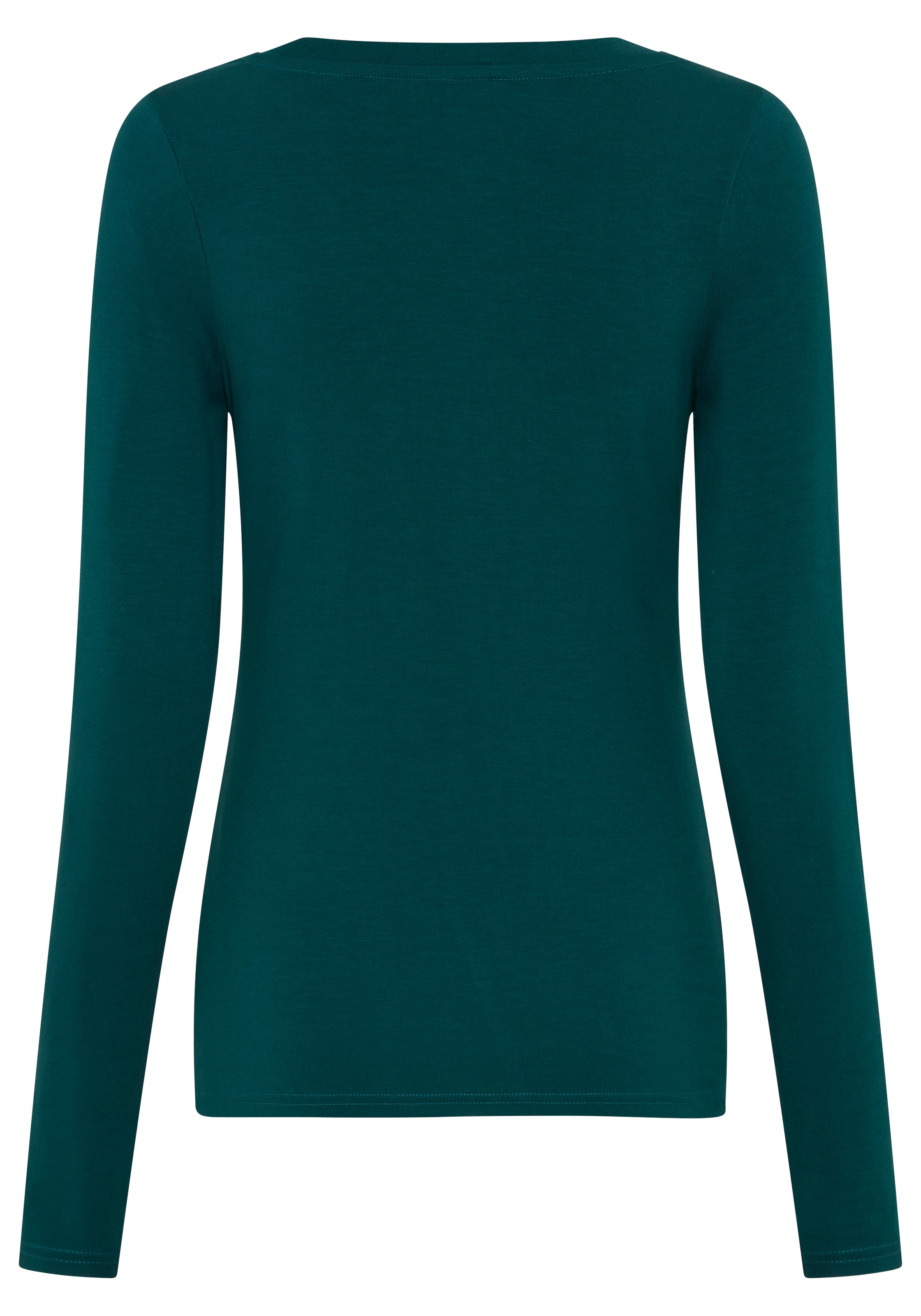 Tamaris Langarmshirt »aus elastischer Viskosemischung, figurbetonte Passform« langärmliges Basicshirt mit Rundhalsausschnitt