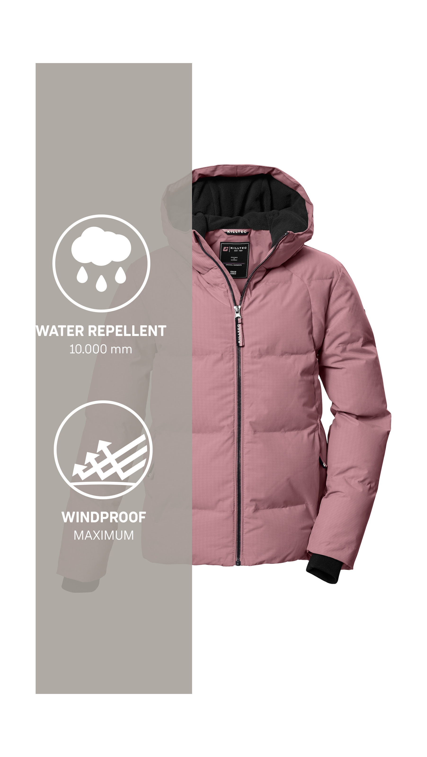 Killtec Steppjacke »KOW 357 GRLS QLTD JCKT«, Wasserabweisende Mädchenjacke mit Kapuze, atmungsaktiv, warm