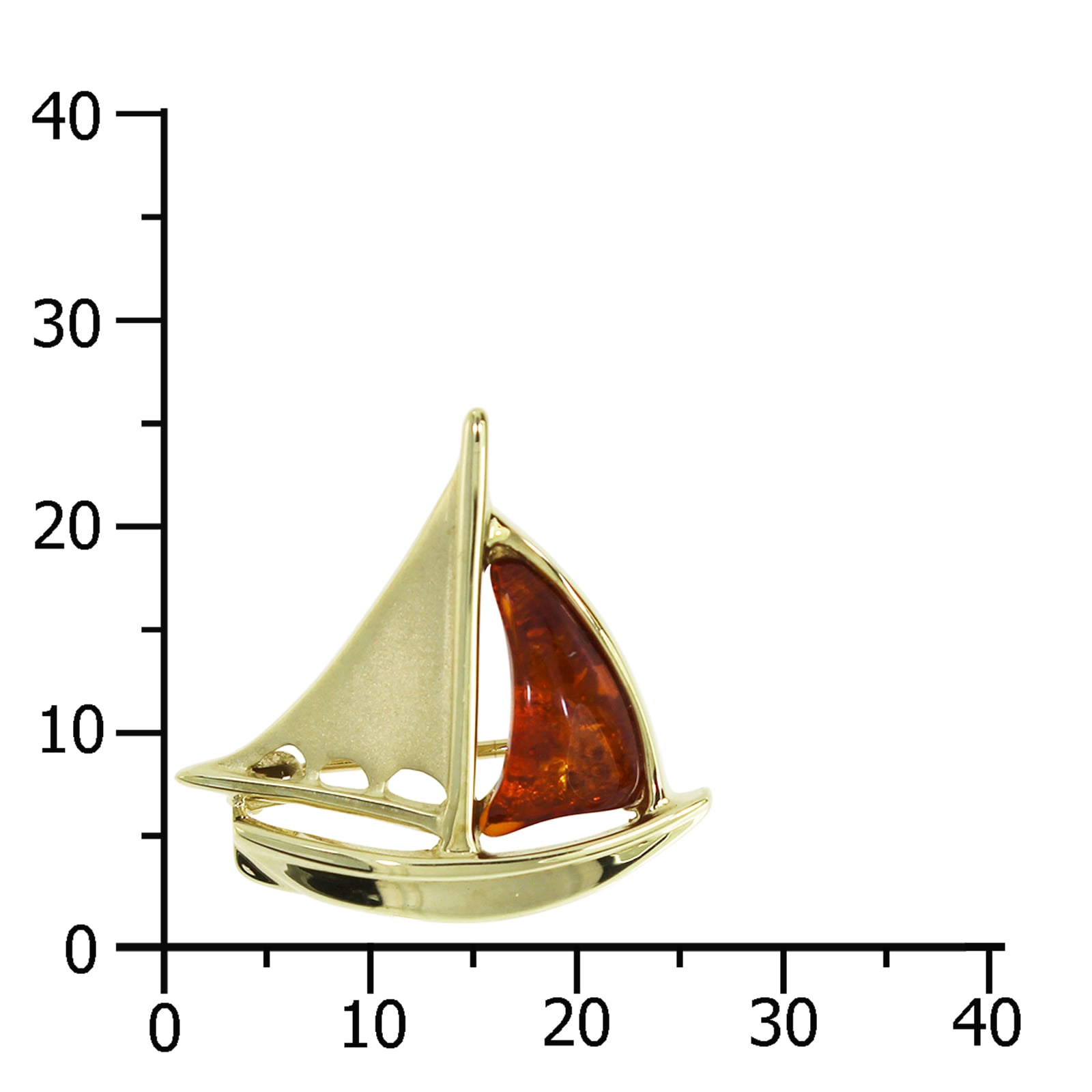 OSTSEE-SCHMUCK Brosche »- Schiff - Gold 333/000 - Bernstein«