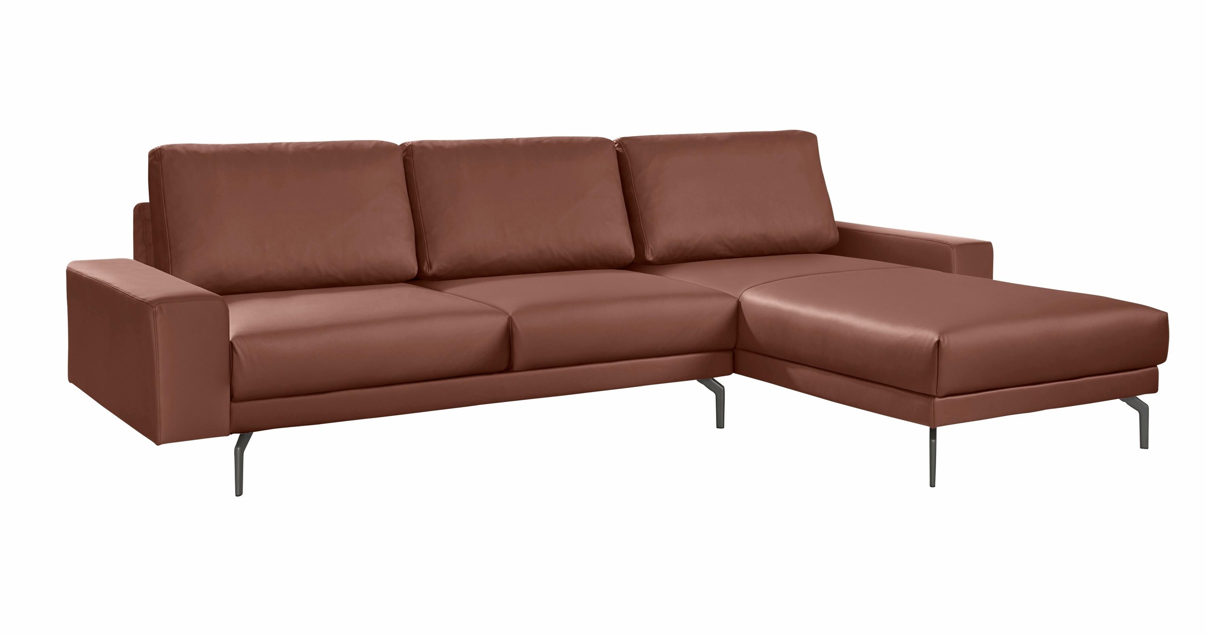 Creation BY ROLF BENZ Ecksofa »CR.450, Designecksofa, L-Form« Armlehne breit und niedrig, Alugussfüße in umbragrau, Breite 274 cm