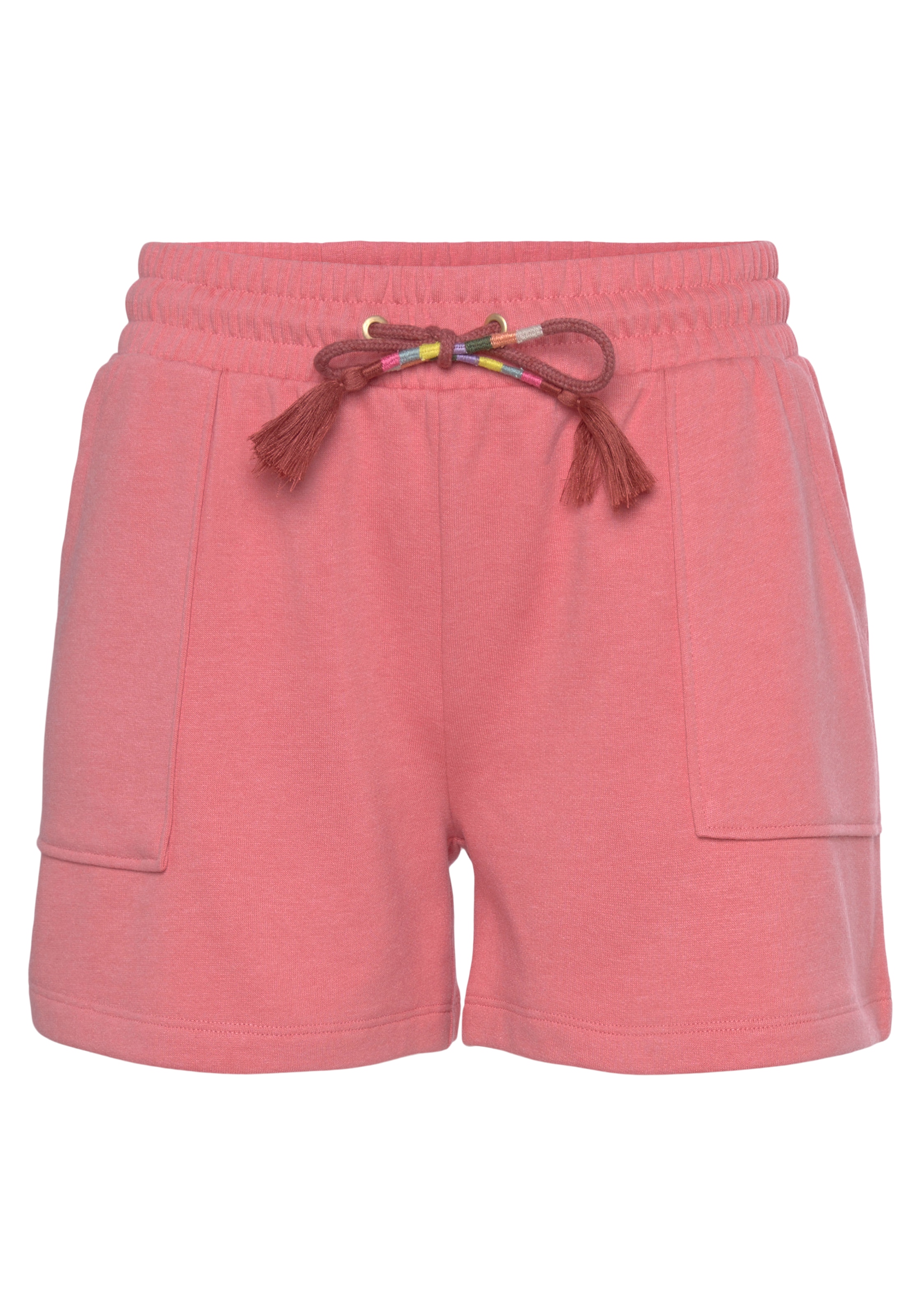 Vivance Sweatshorts, Kurze Hose mit aufgesetzten Taschen und Kontrastkordel, Loungewear