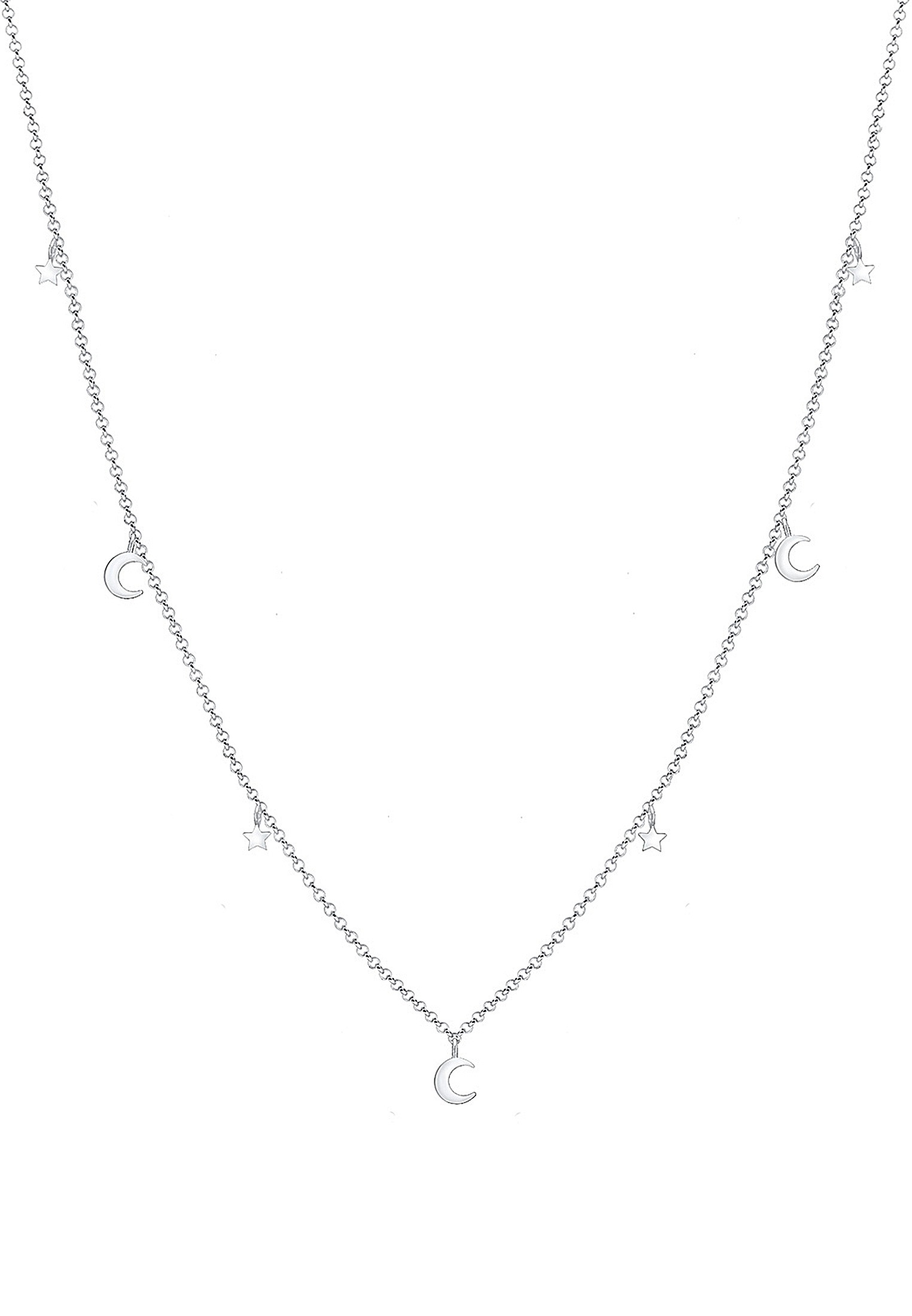 Elli Kette mit Anhänger »Halskette Sterne und Halbmond Astro Anhänger 925 Silber«