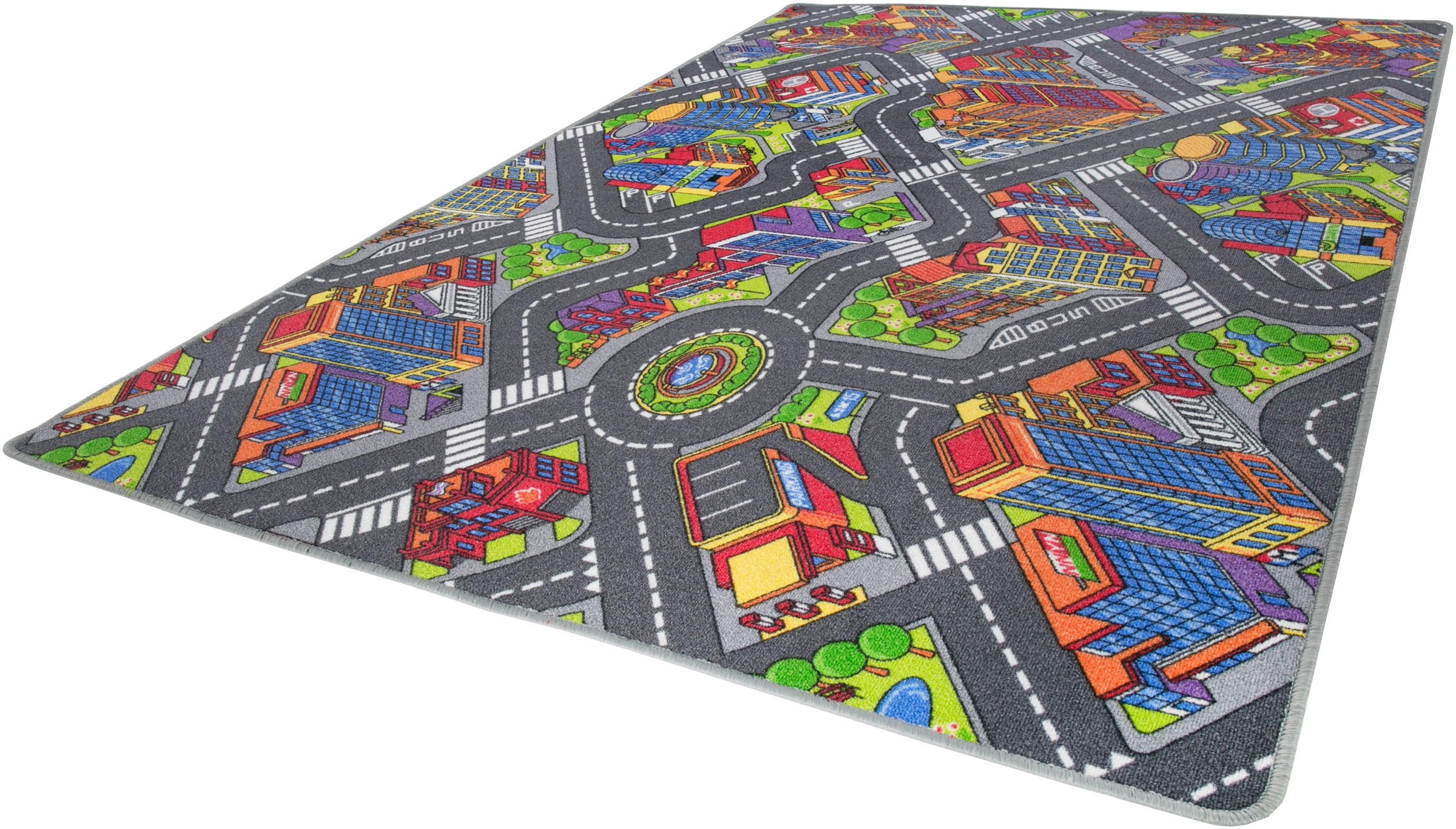 Andiamo Kinderteppich »Big City«, rechteckig, 7 mm Höhe, Straßen-Spielteppich, Straßenbreite: 8,5 cm