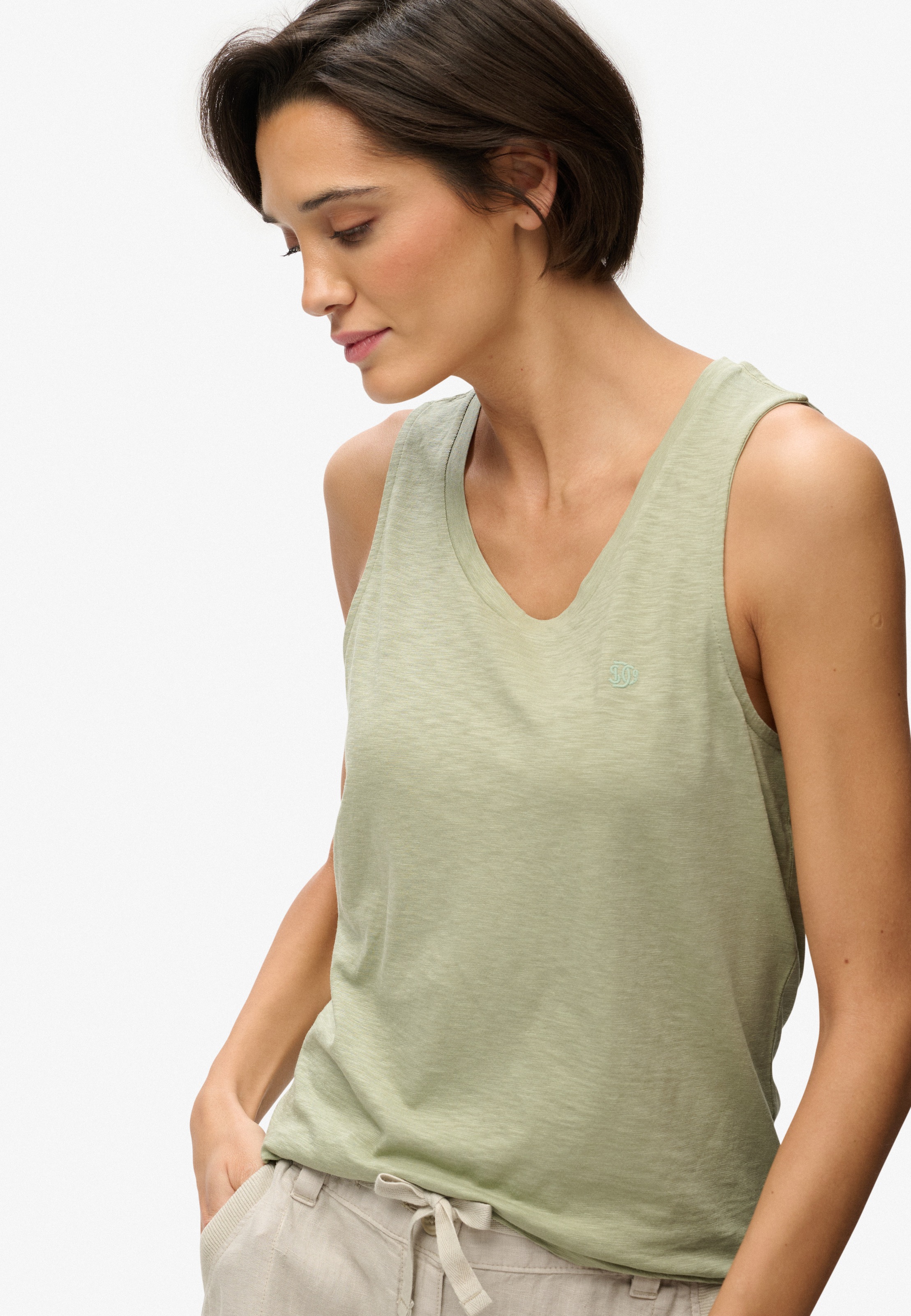 Superdry Tanktop »SCOOP NECK TANK« Baumwollmischung, regular fit