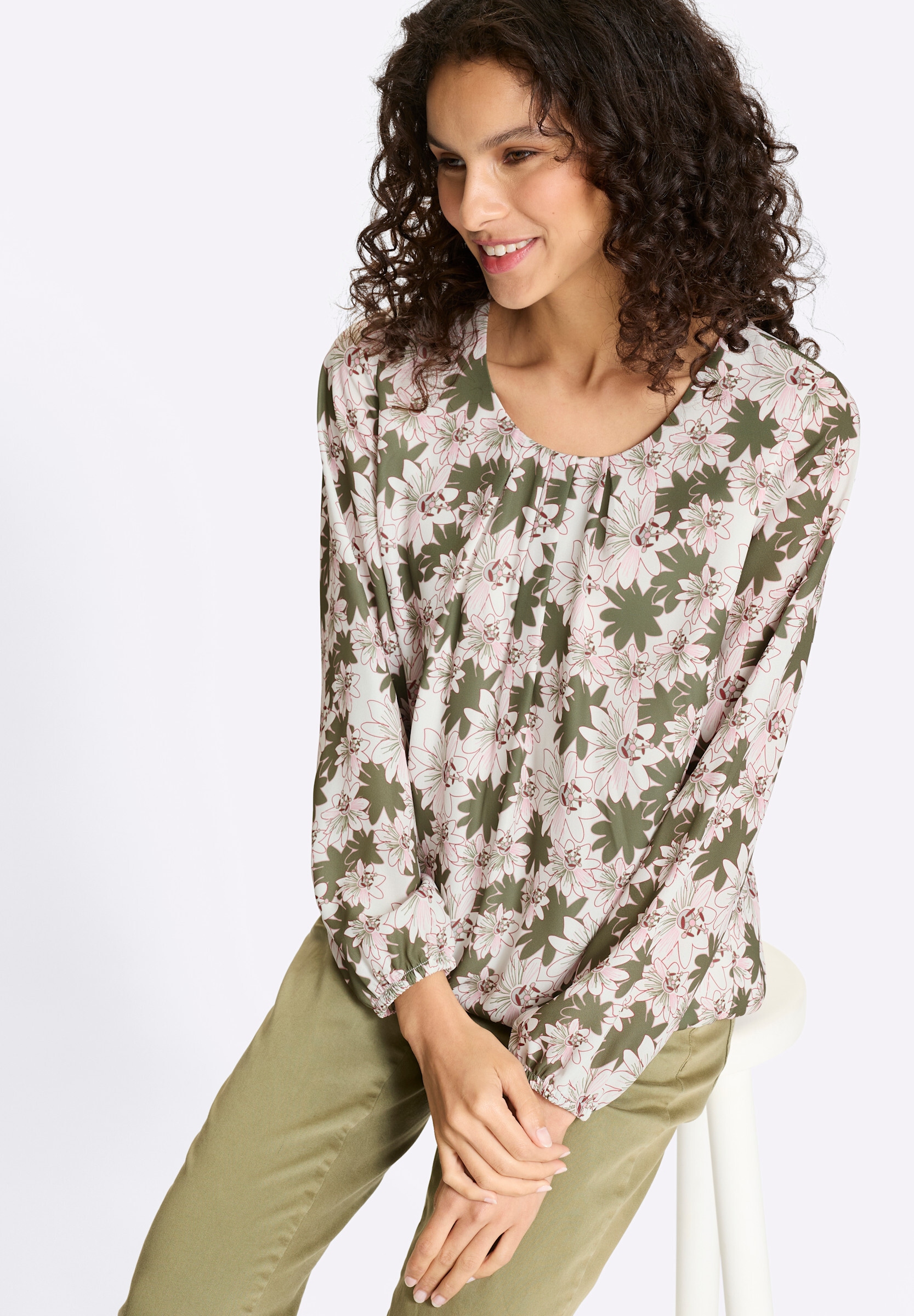 heine Schlupfbluse »Druckbluse Schlupfbluse mit Jerseyfutter«