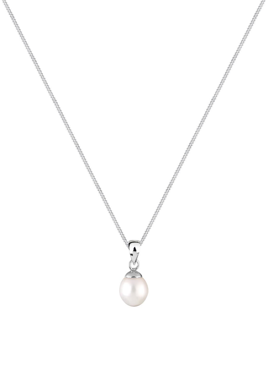 Elli Perlenkette »Halskette Perlen Weiß Tropfen 925 Sterling Silber«