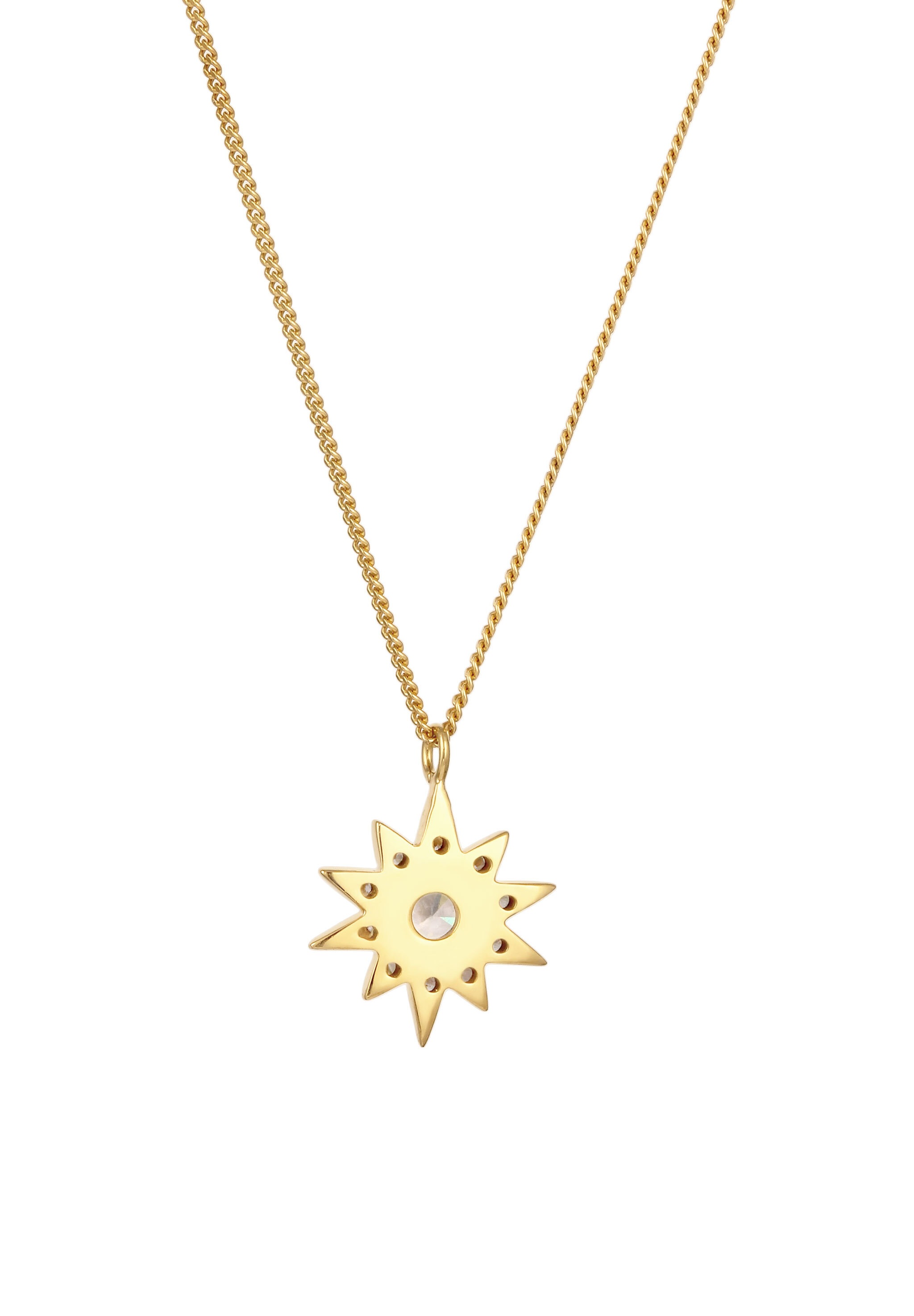 Elli Silberkette »Halskette Stern Zirkonia Weiß 925 Sterling Silber«