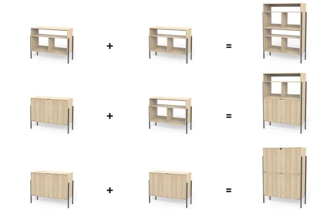andas Sideboard »Finton«, Kommode mit 2 Türen, Korpuss aus massiver Eiche