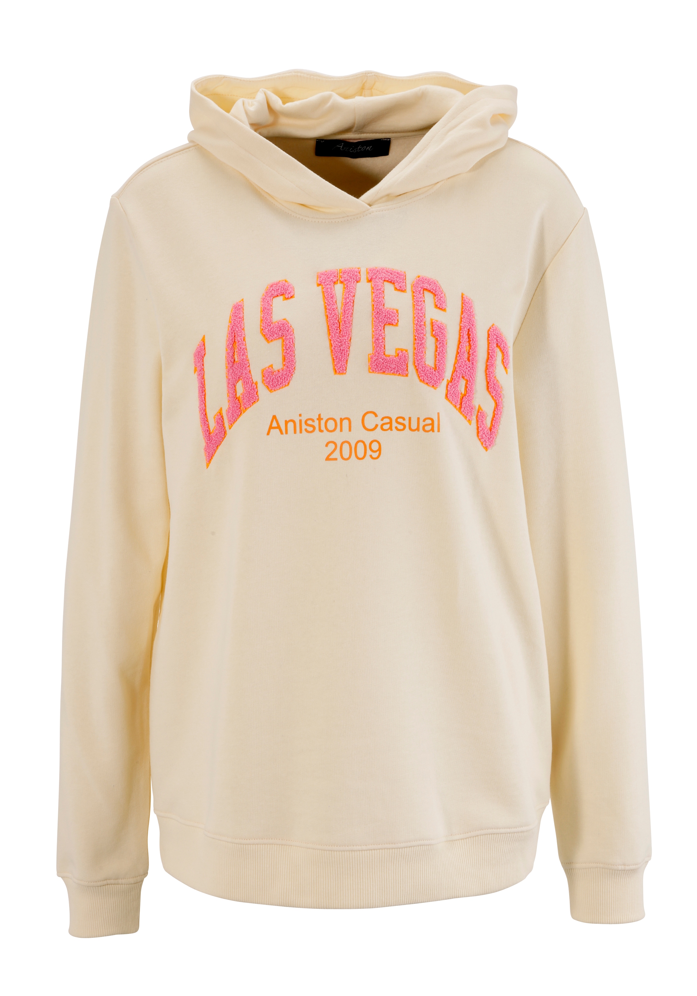 Aniston CASUAL Sweatshirt, mit aufgestickter "LAS VEGAS"-Applikation - NEUE KOLLEKTION