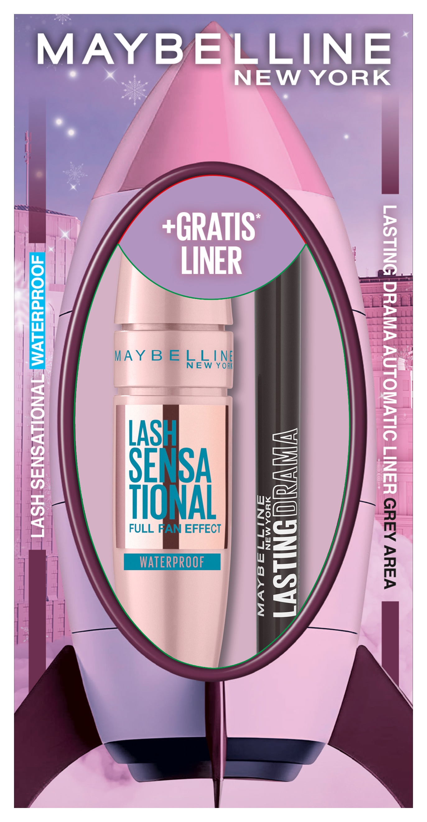 MAYBELLINE NEW YORK Schmink-Set »LASH SENSATIONAL MASCARA + LASTING DRAMA AUTOMATIC LINER«