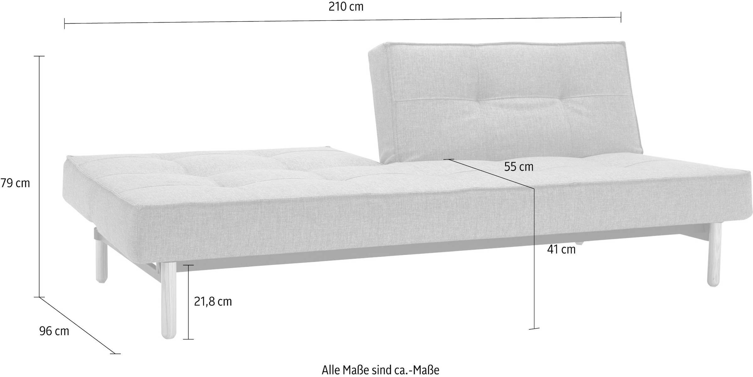 INNOVATION LIVING ™ Schlafsofa »Splitback, Schlafsofa, 3-Sitzer, Gästebett«, Schlaffunktion, stylisch, komfortabel und bequem, Mehrfunktionssofa