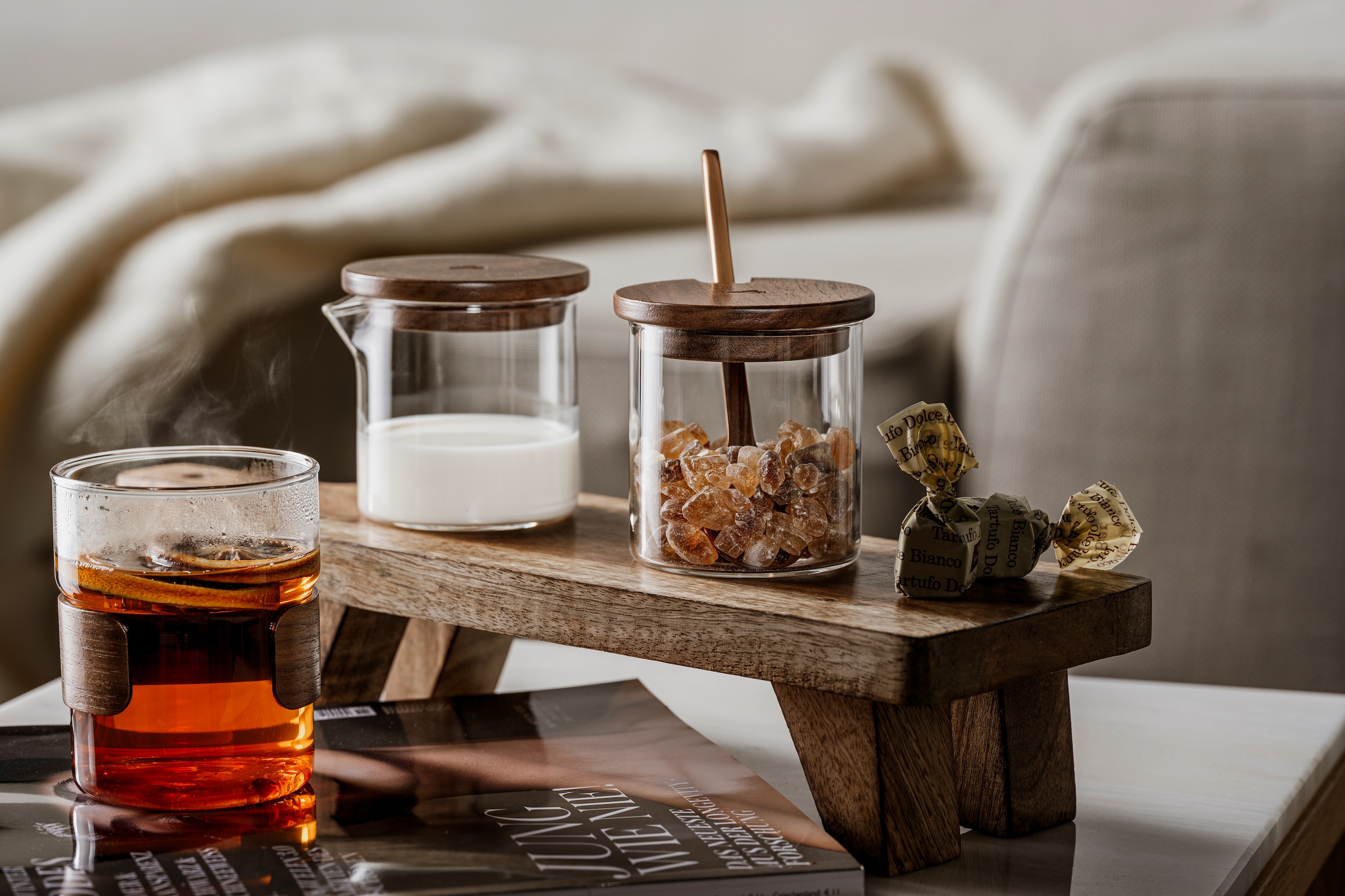 LEONARDO Milch- und Zuckerset »NOVO LEGNO« Milchgießer und Zuckerdose mit Holzdeckel