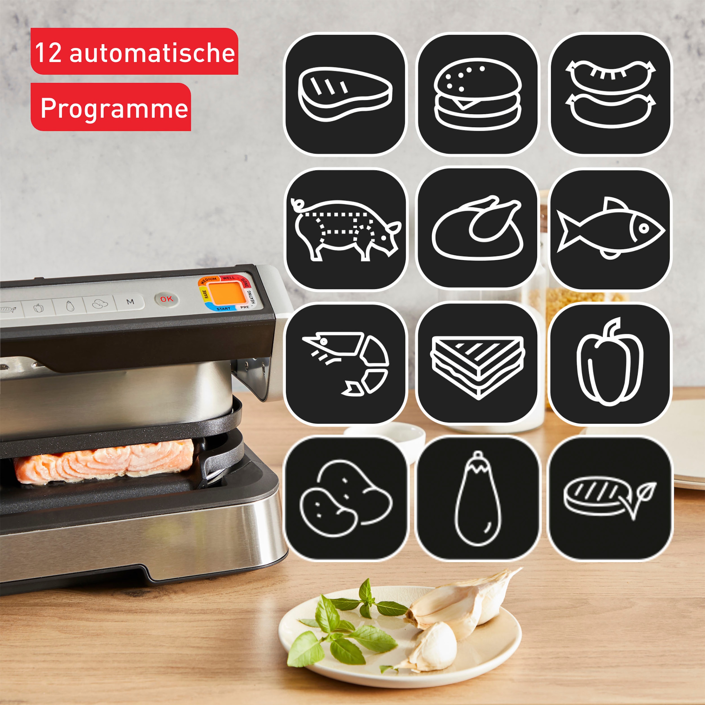 Tefal Kontaktgrill »OptiGrill 2in1 XL GC782D«, 2200 W