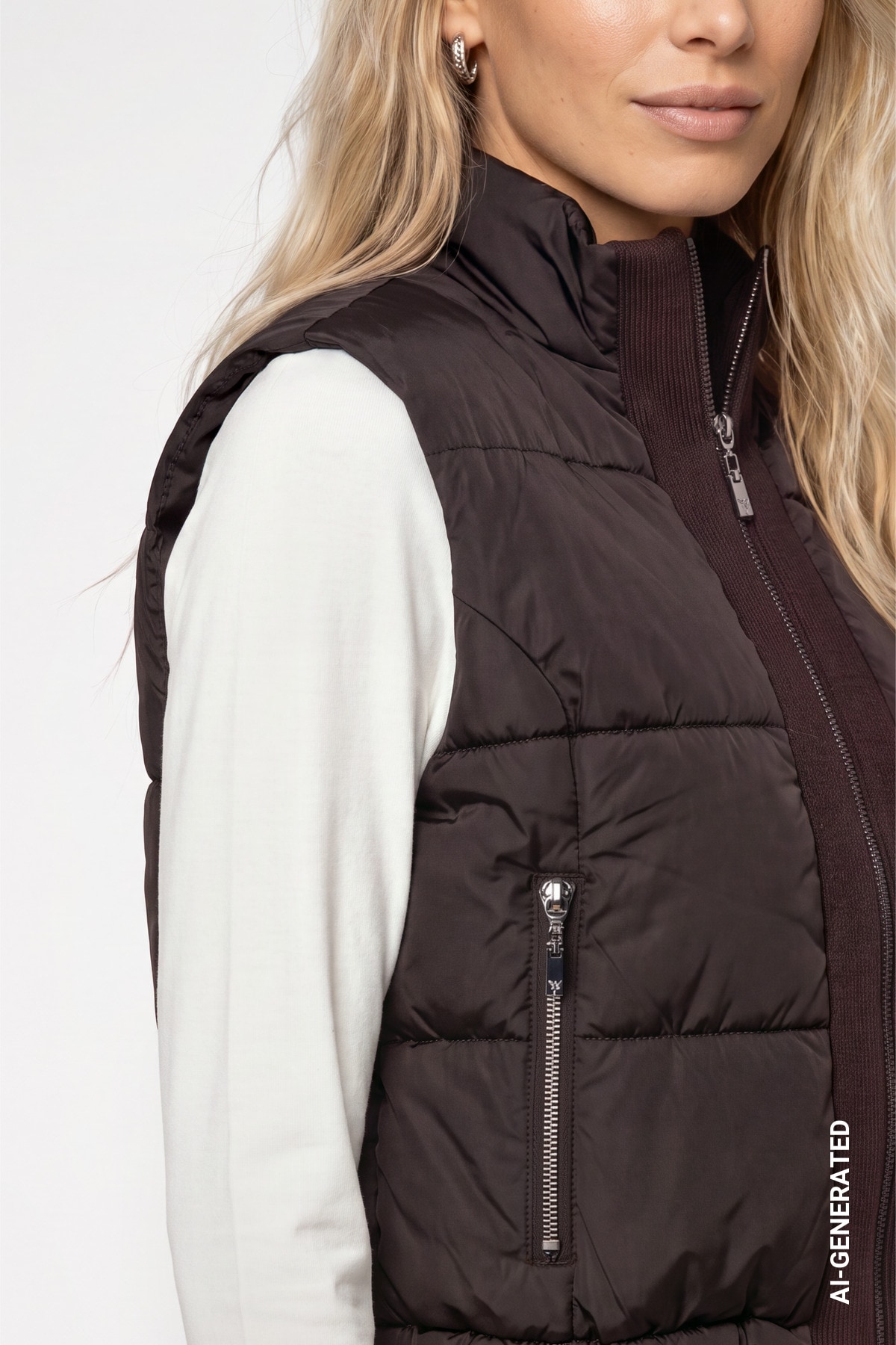 Monari Steppweste »Weste Basic Strickdetail« Regular fit mit Stehkragen