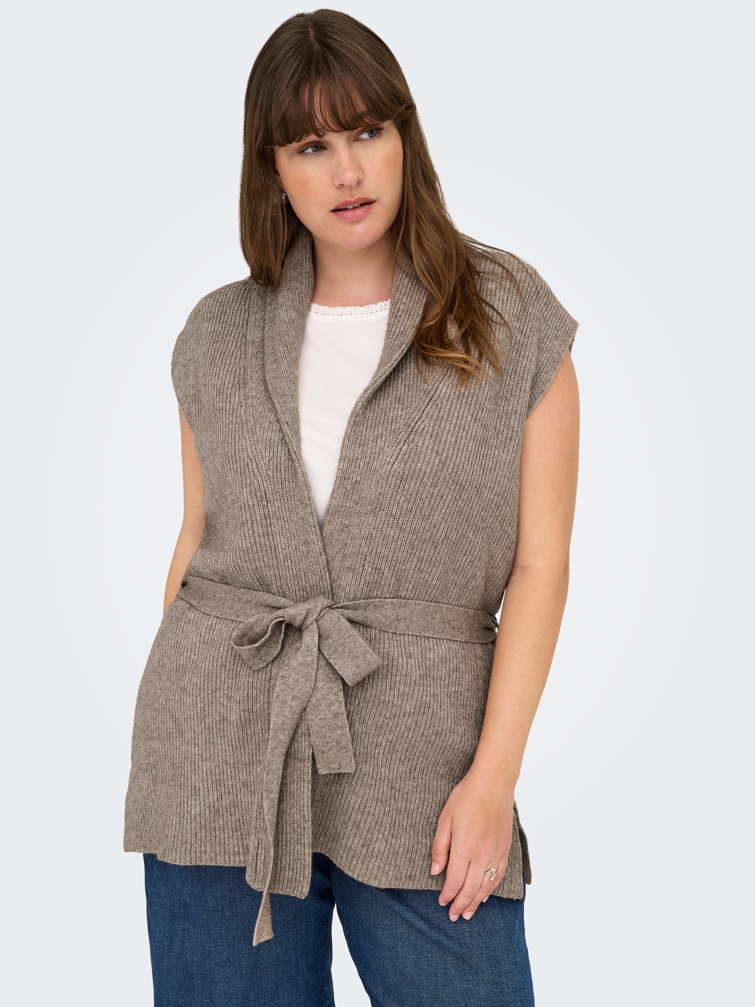 ONLY CARMAKOMA Strickweste »CARKATIA SL RIB WRAP VEST KNT«