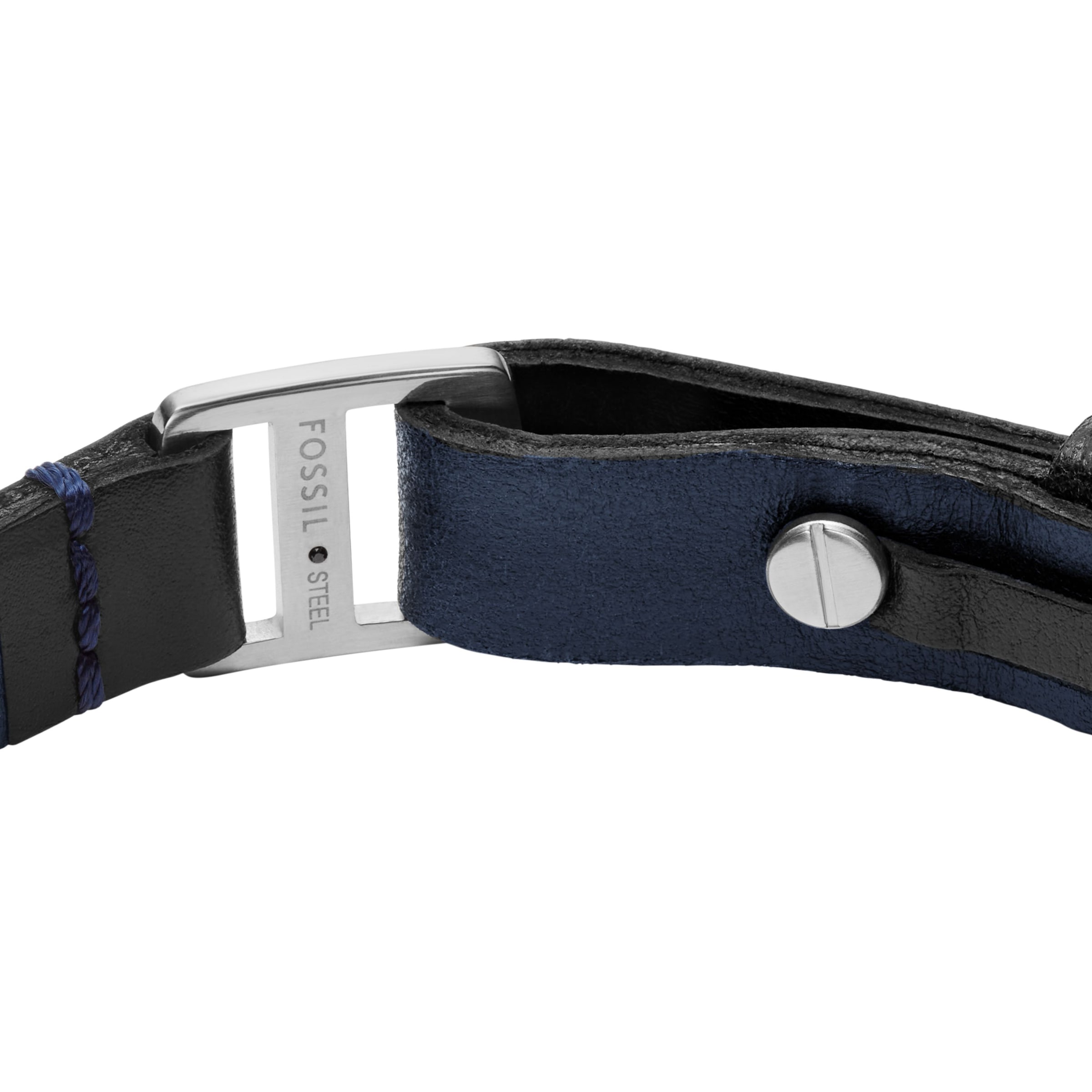 Fossil Lederarmband »Schmuck Geschenk Edelstahl, Leder MACHINE«