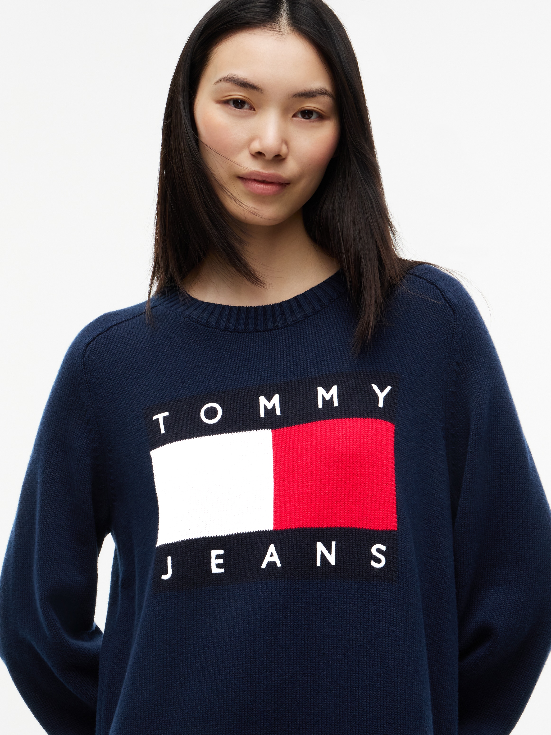 Tommy Jeans Sweatkleid »TJW SWEATER FLAG DRESS EXT« Baumwollmischung