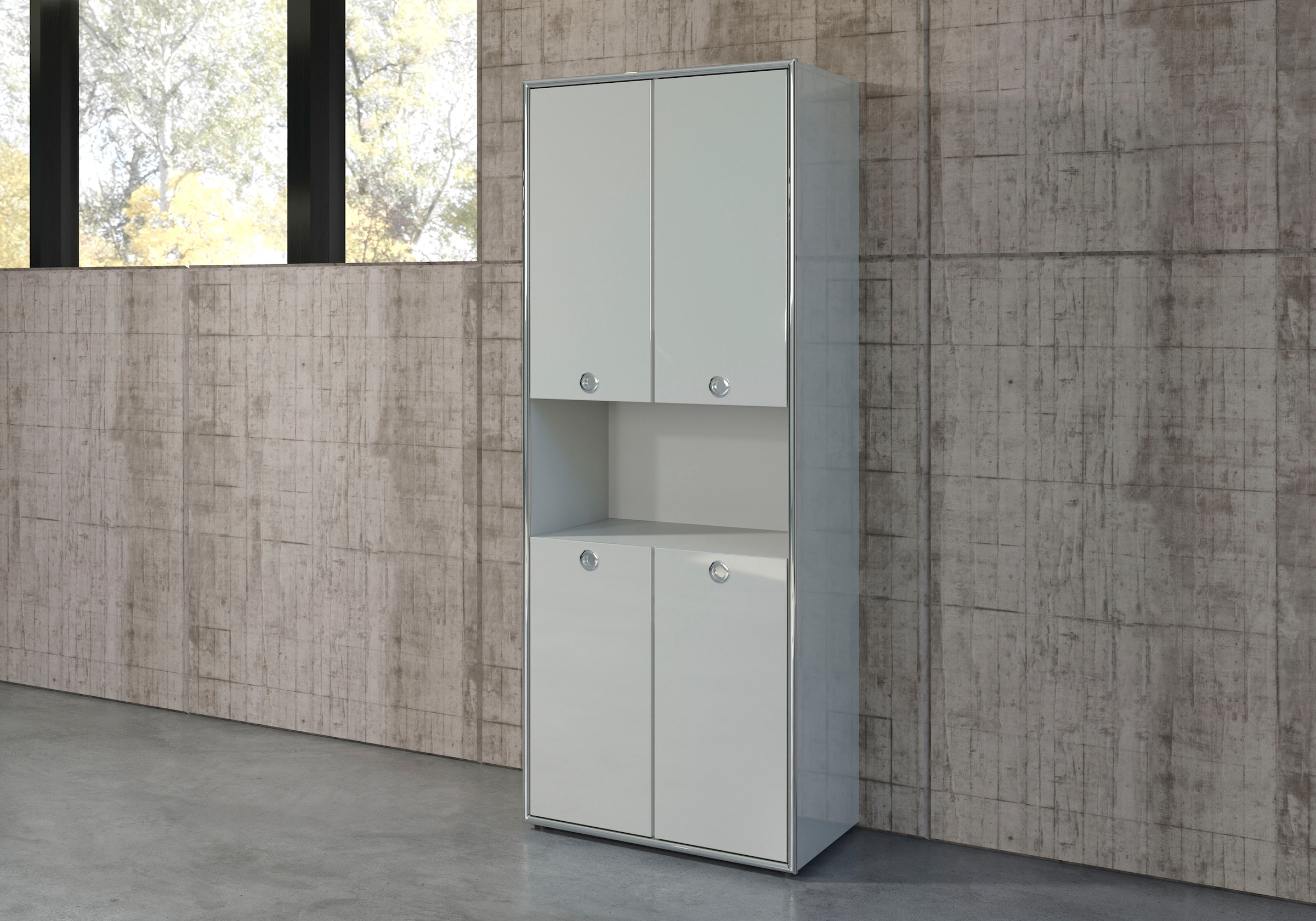 Places of Style Aktenschrank »Imperia«, Hochglanzoptik mit eleganter Chromumrahmung - Made in Italy